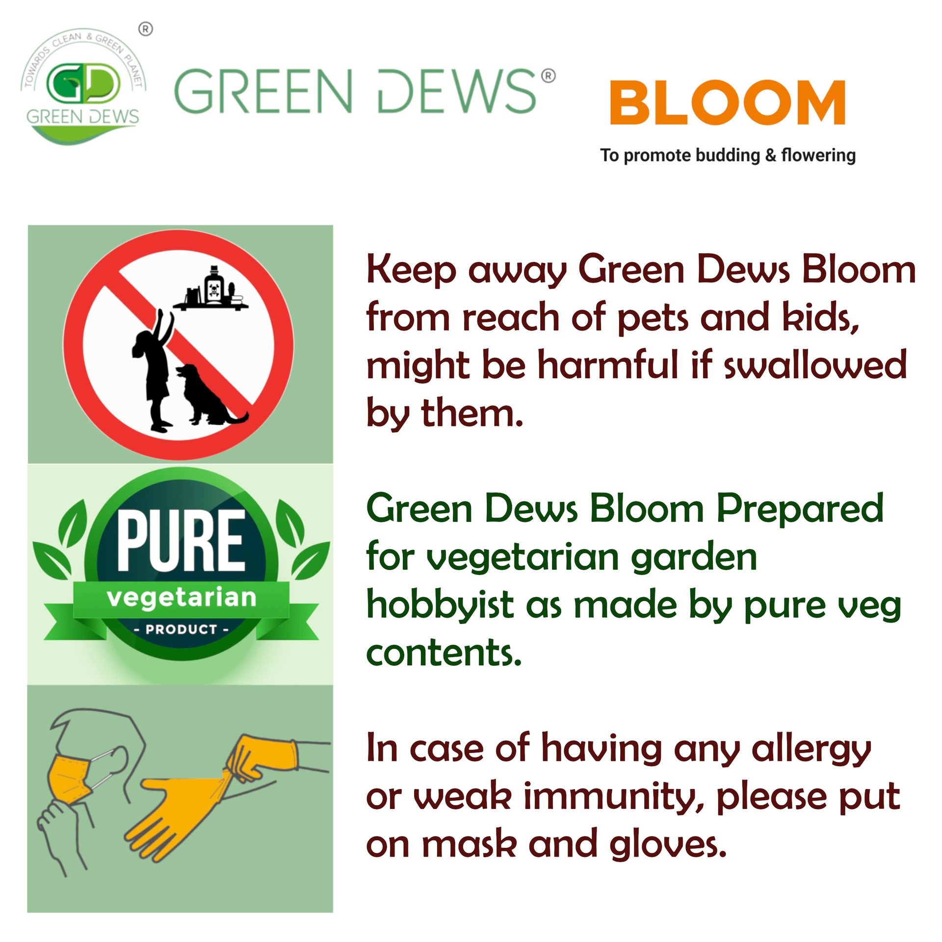 Green Dews Bloom Organic Flower Booster Fertilizer for Budding Blooming Flowering Organic Fertilizers - hfnl!fe