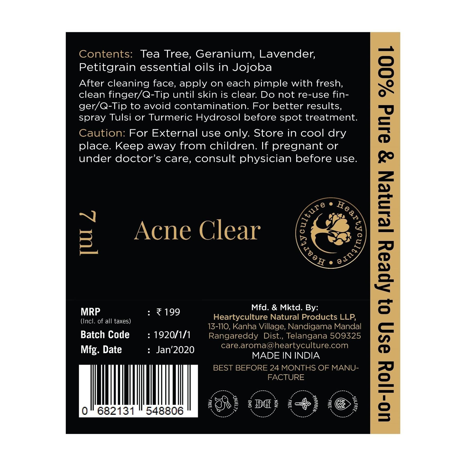 Heartyculture Acne Clear Roll-on - 7 ml - hfnl!fe