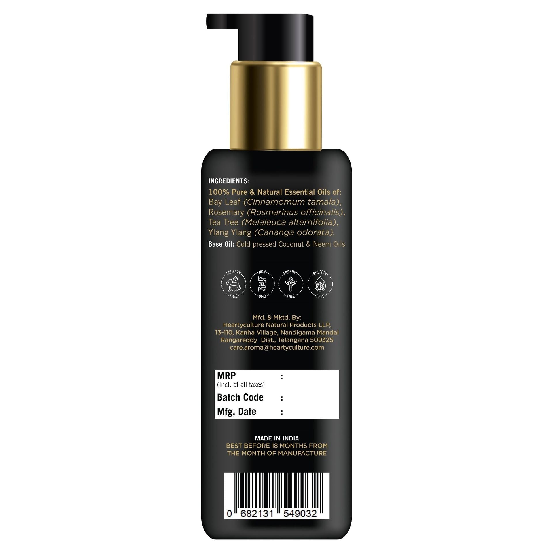 Heartyculture Anti-Dandruff Oil Essential Oil - 100 ml - hfnl!fe