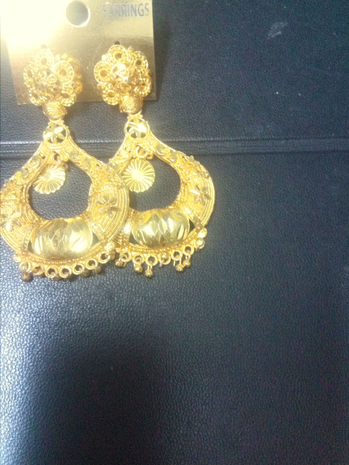 Karina Gold Plated Ear Hangings - hfnl!fe