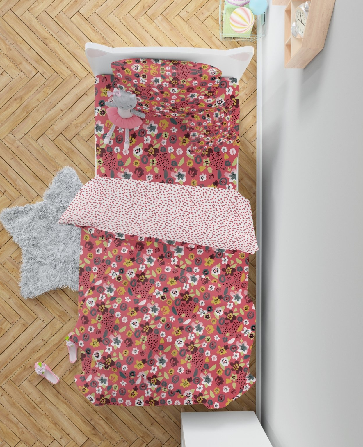Swaas Petal Princess 100% Cotton Antimicrobial Kids Bedsheet Set - hfnl!fe