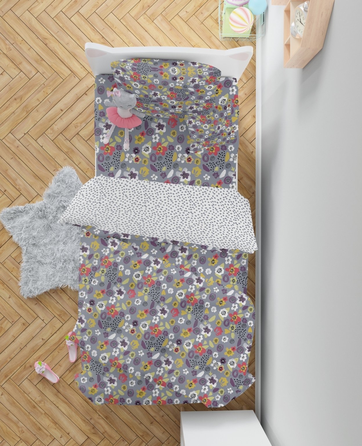 Swaas Petal Princess 100% Cotton Antimicrobial Kids Bedsheet Set - hfnl!fe