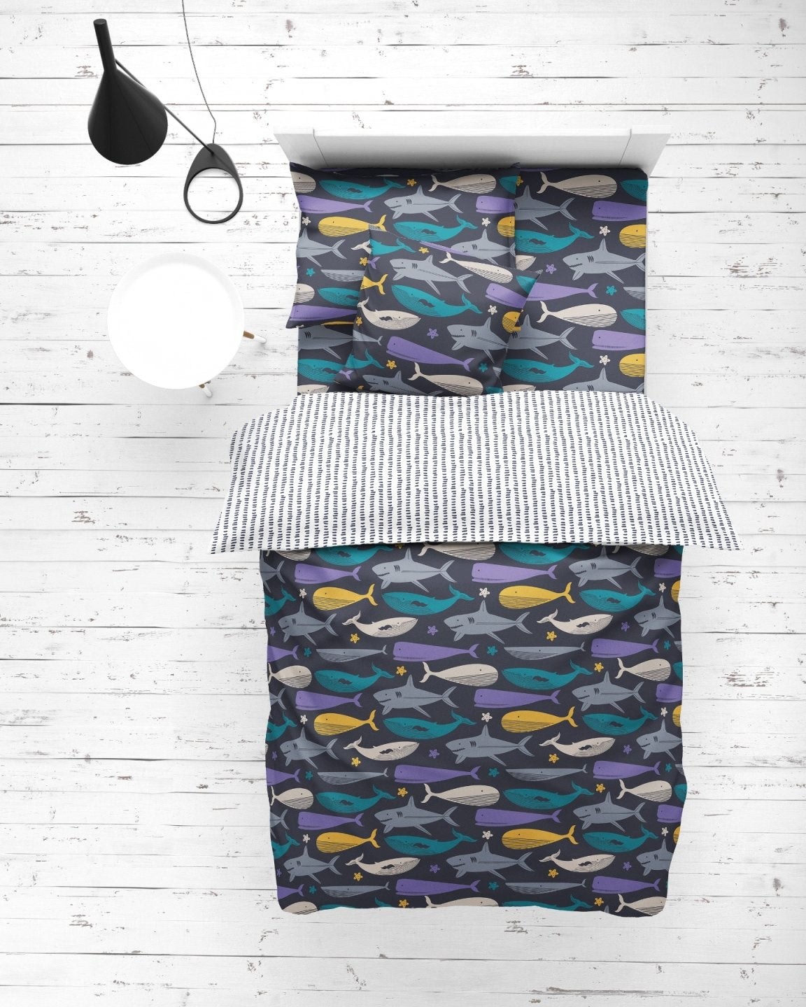 Swaas Blue Wonder 100% Cotton Antimicrobial Kids Bedsheet Set - hfnl!fe
