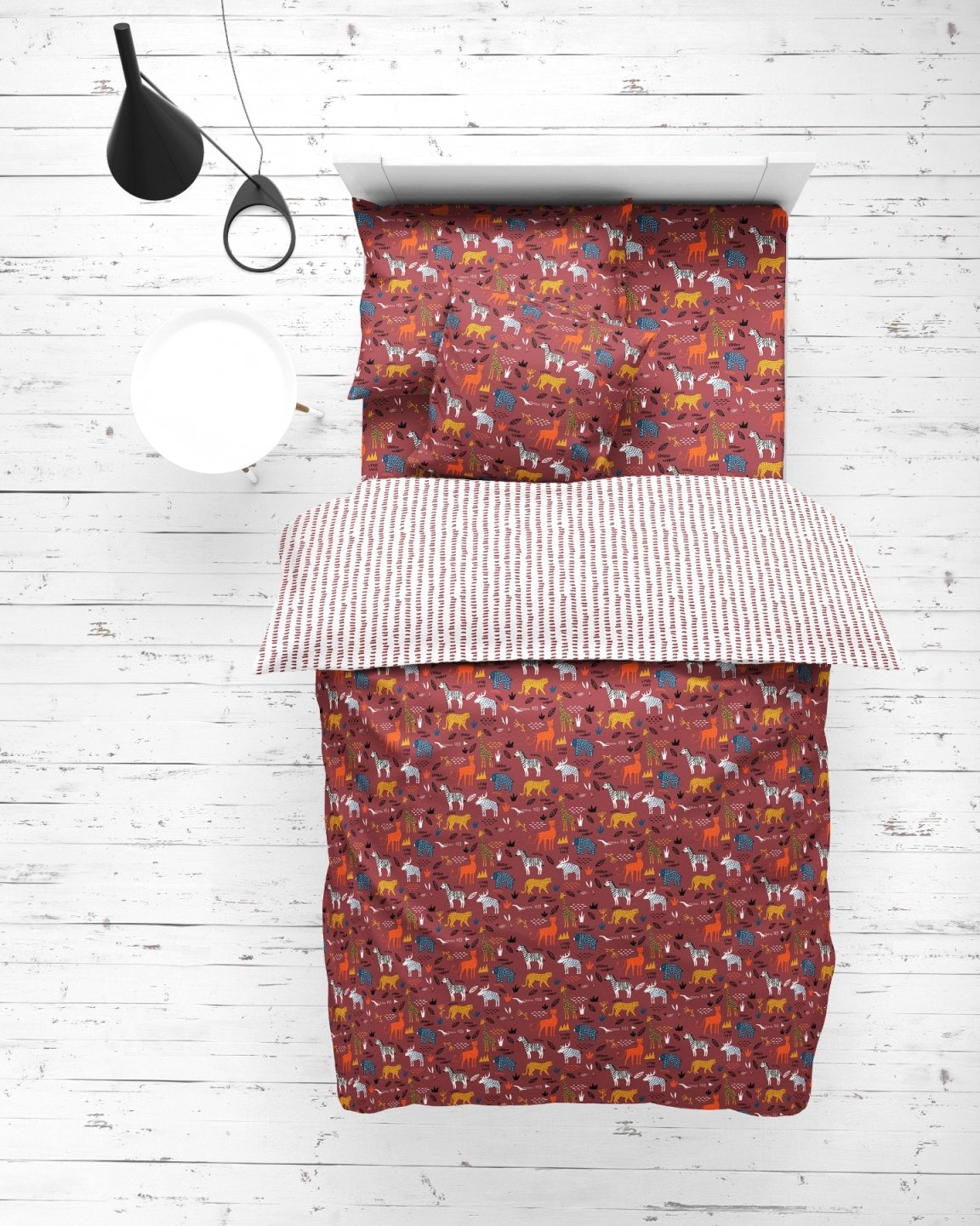 Swaas Forest Friends 100% Cotton Antimicrobial Kids Bedsheet Set - hfnl!fe