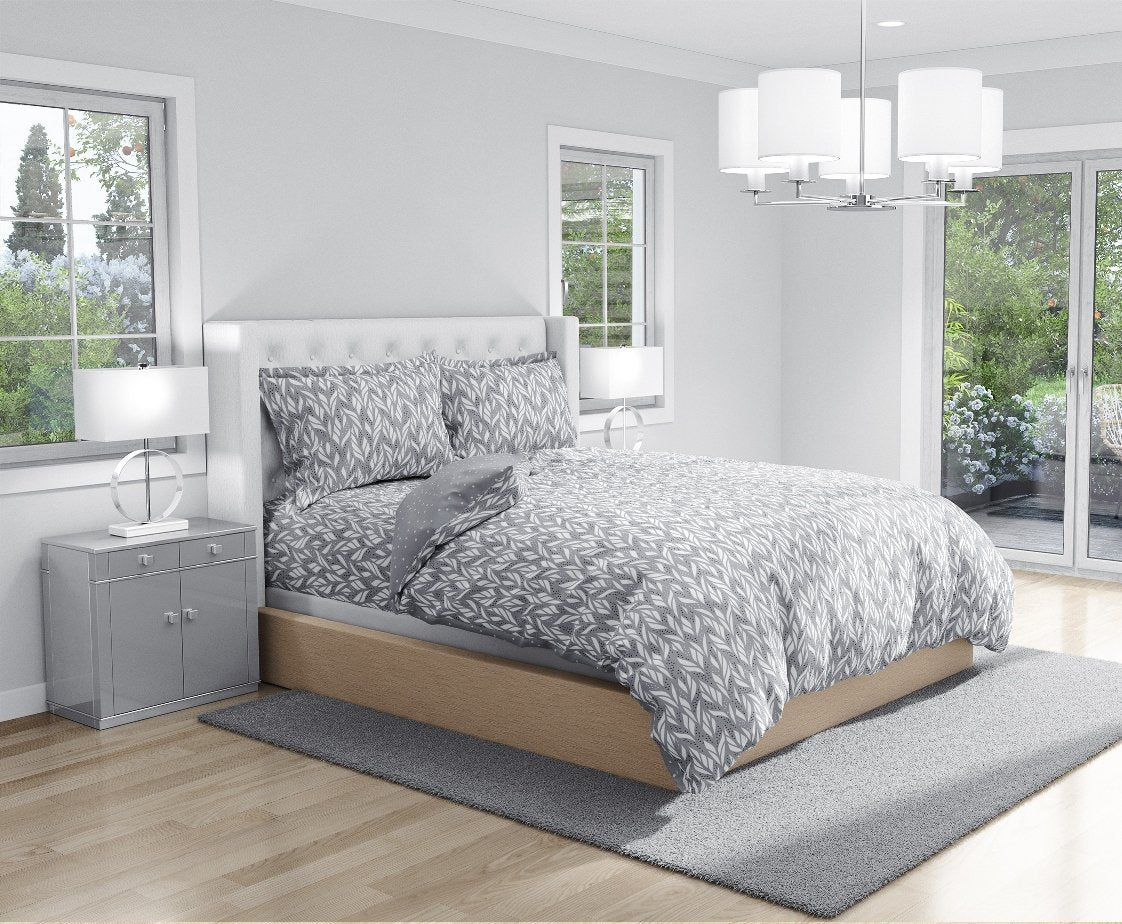 Swaas Antimicrobial 100% Cotton Foliage Floral Bedsheet Set - hfnl!fe