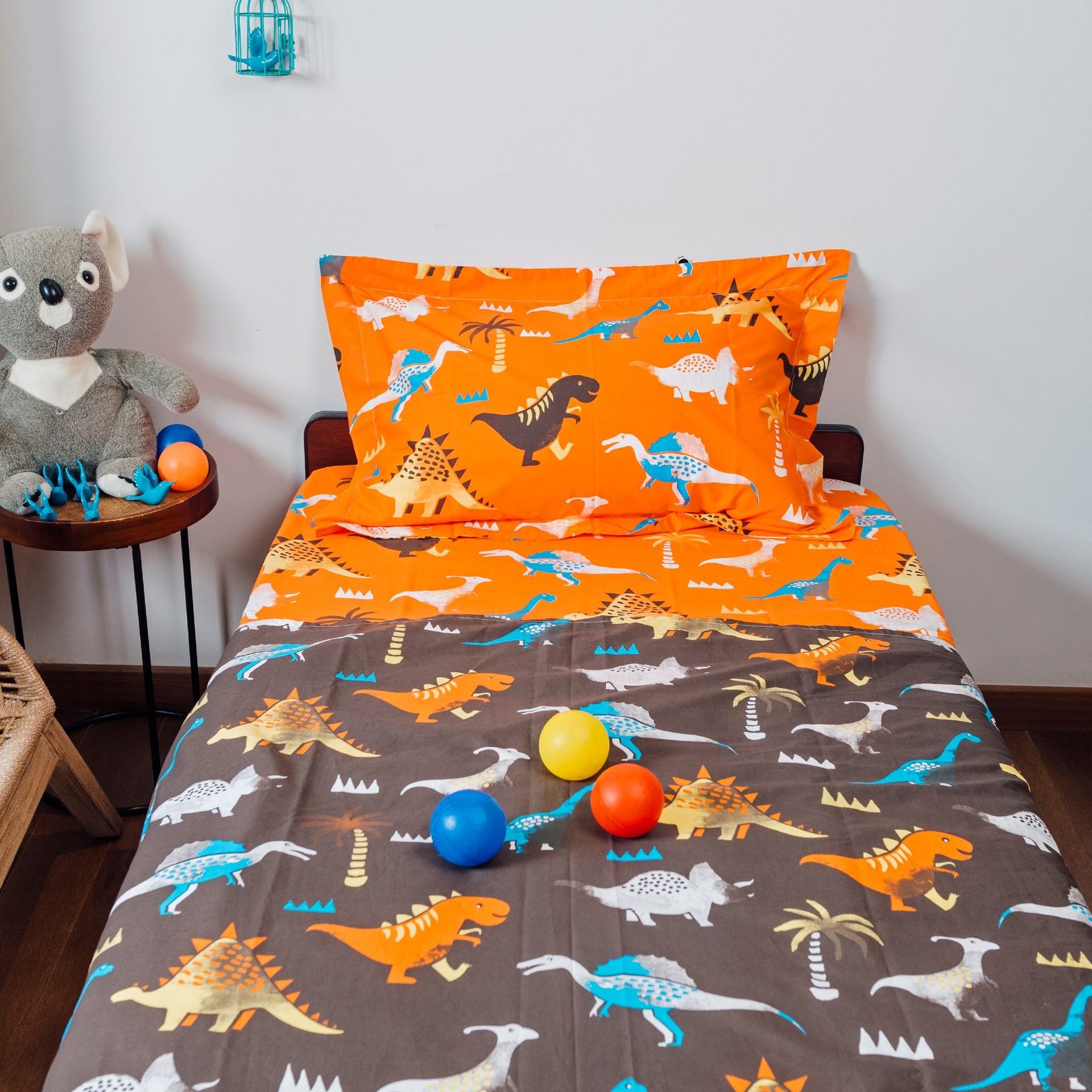 Swaas Jurassic Park 100% Cotton Antimicrobial Kids Bedsheet Set - hfnl!fe