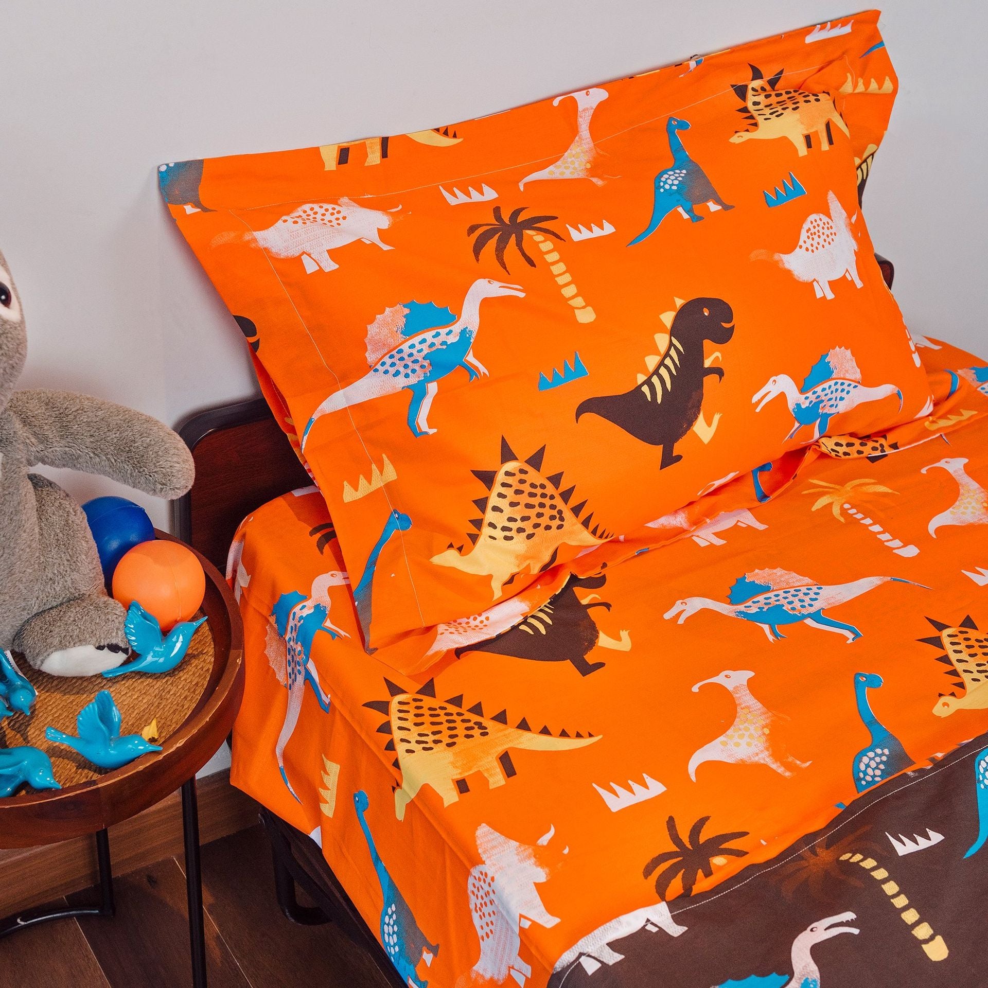 Swaas Jurassic Park 100% Cotton Antimicrobial Kids Bedsheet Set - hfnl!fe