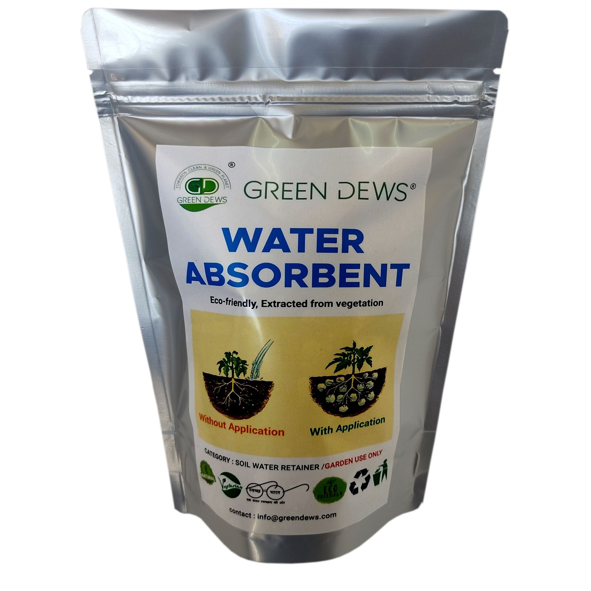 Green Dews Hydrogel Substitute 100% Natural Water Absorbent extracted from vegetation for home garden and plants - hfnl!fe