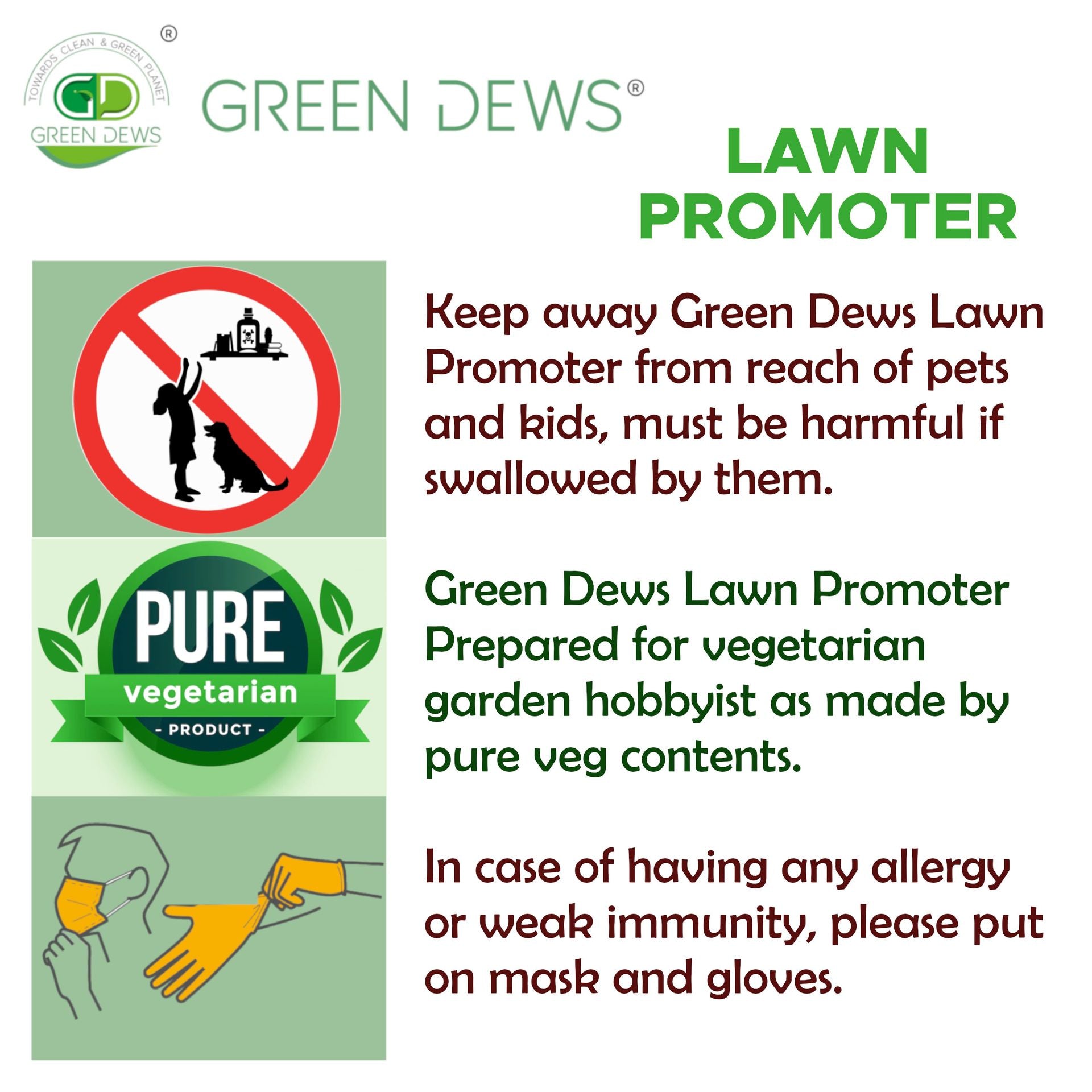 GREEN DEWS LAWN FERTILIZER LAWN FOOD LAWN PROMOTER TURF BUILDING LIQUID ORGANIC FOR LUSH GREEN PATCH FREE LAWN - hfnl!fe