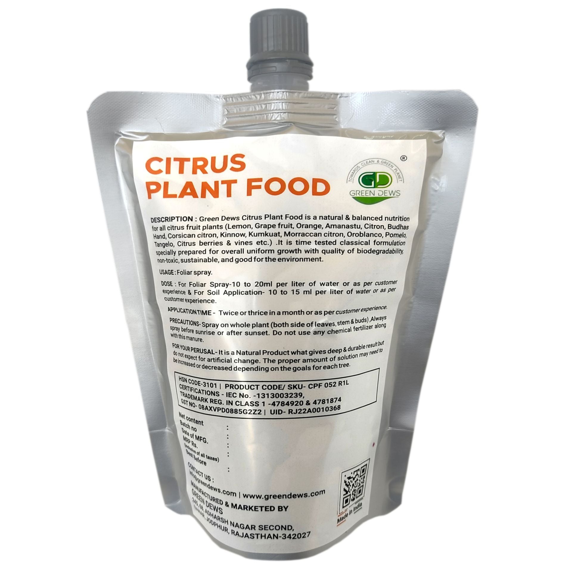 Green Dews Citrus plant fertilizer liquid for lemon plants oranges grape fruits - hfnl!fe