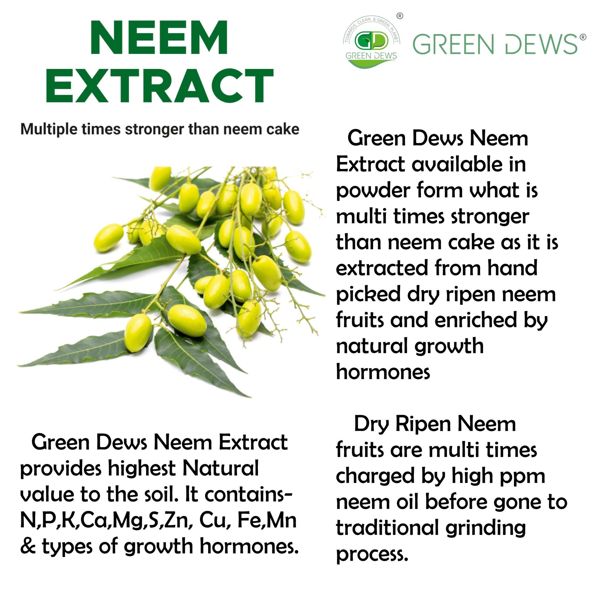 Green Dews Neem Extract Fertilizer Multi Times Stronger Than Neem Cake Organic Fertilizers for Plant Growth - hfnl!fe