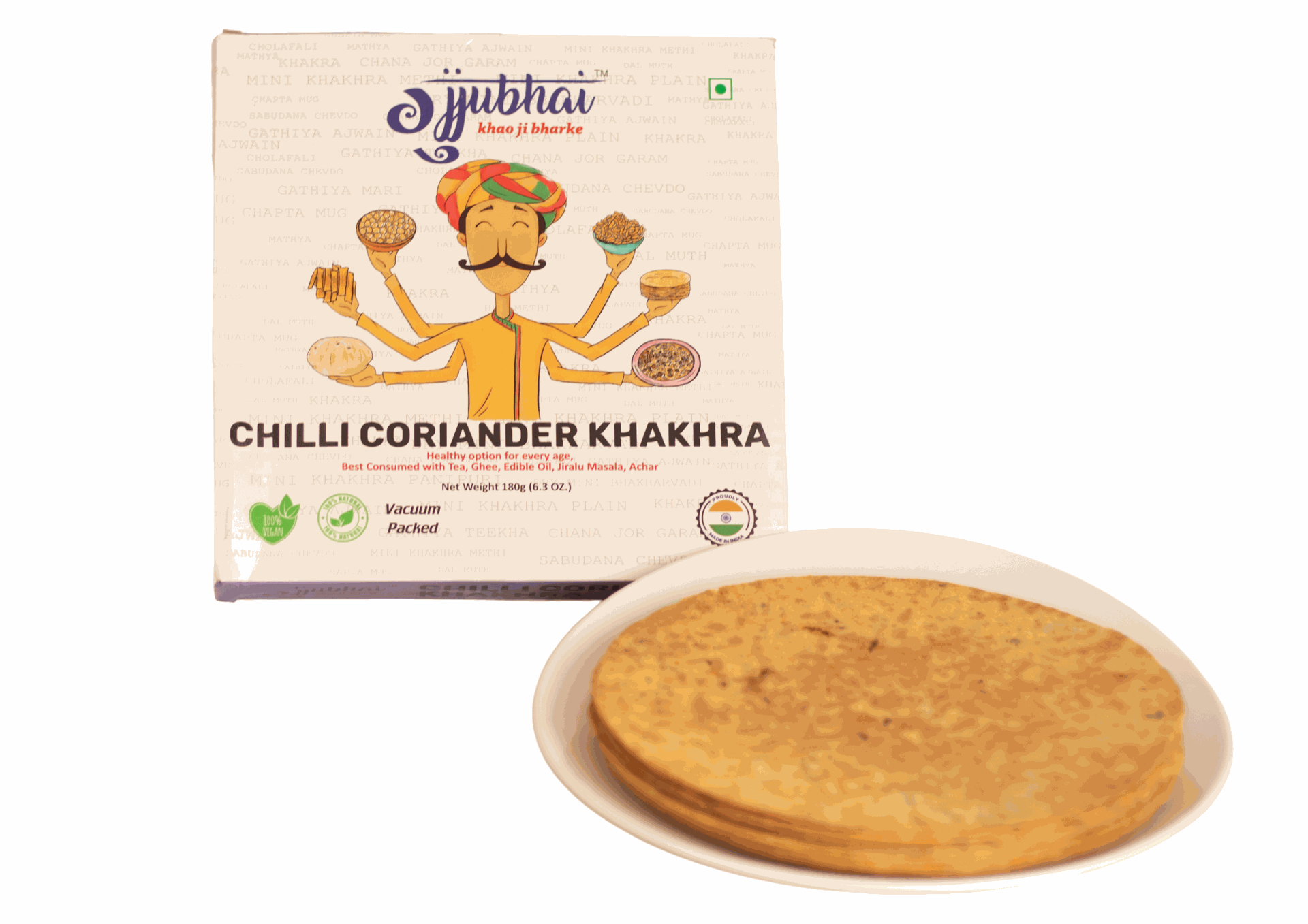 CHILLI CORIANDER KHAKHRA COMBO Pack of 2 (2x180G) - hfnl!fe