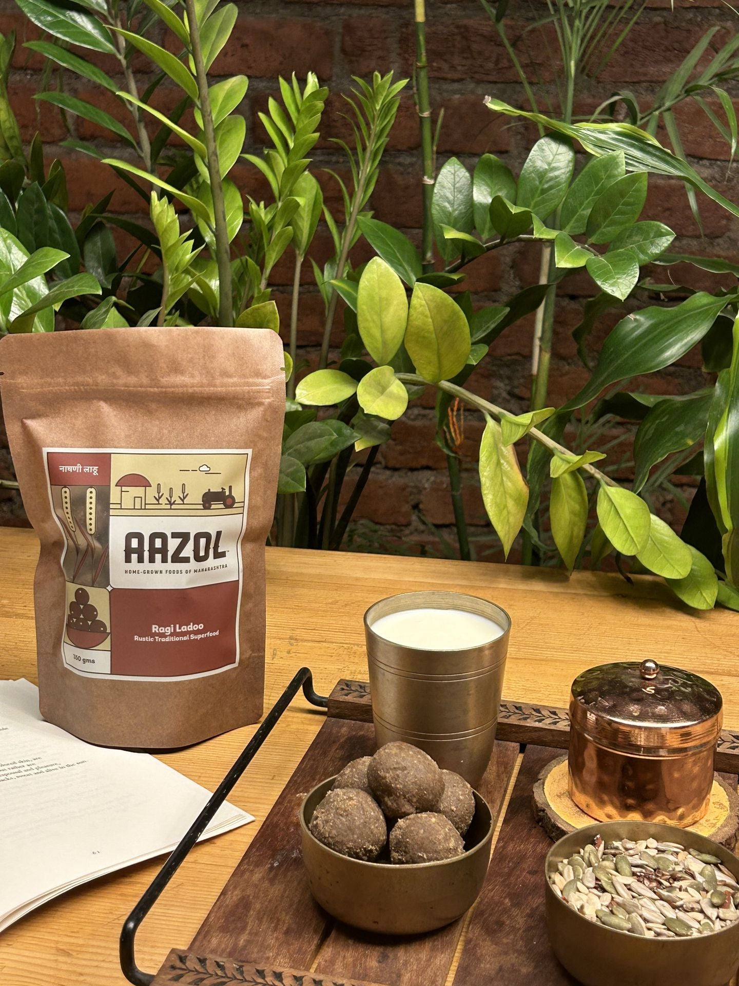 Aazol Ragi Ladoo: Rustic Traditional Superfood (Pack of 3) - 350gx3