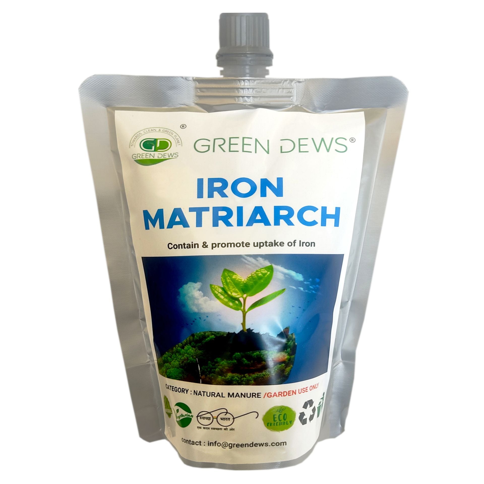 Green Dews IRON FERTILIZER FOR PLANTS ORGANIC LIQUID WATER SOLUBLE IRON MATRIARCH FOLIAR SPRAY substitute of - Iron -Fe EDTA Chelated Iron Dust Powder - hfnl!fe