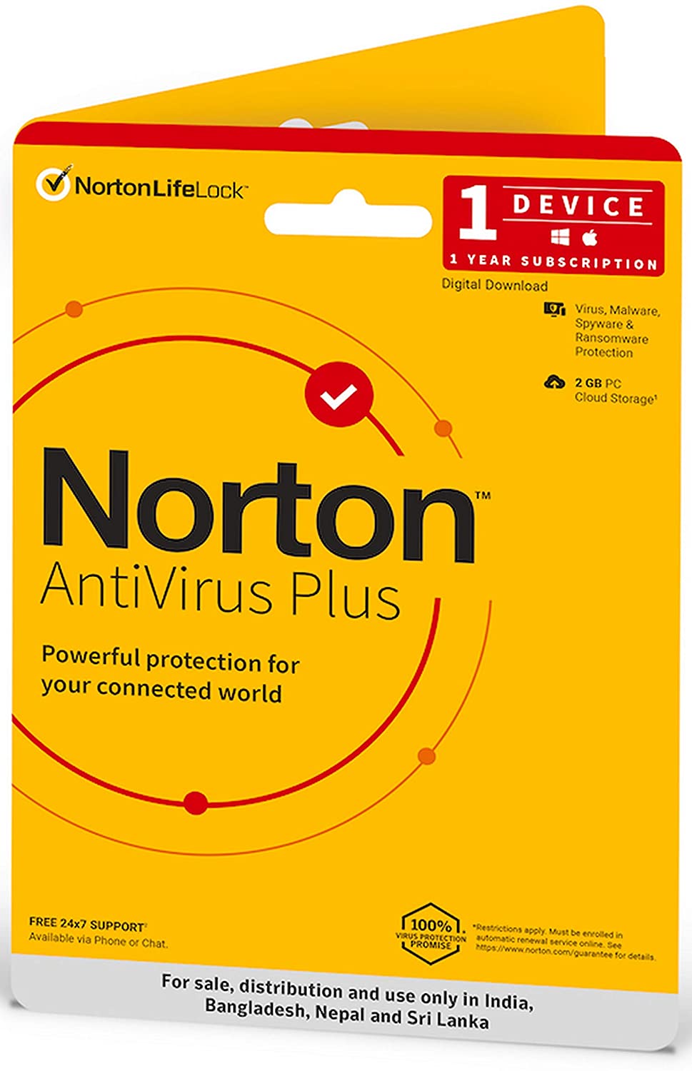 NORTON ANTIVIRUS PLUS PC or Mac 1 Year