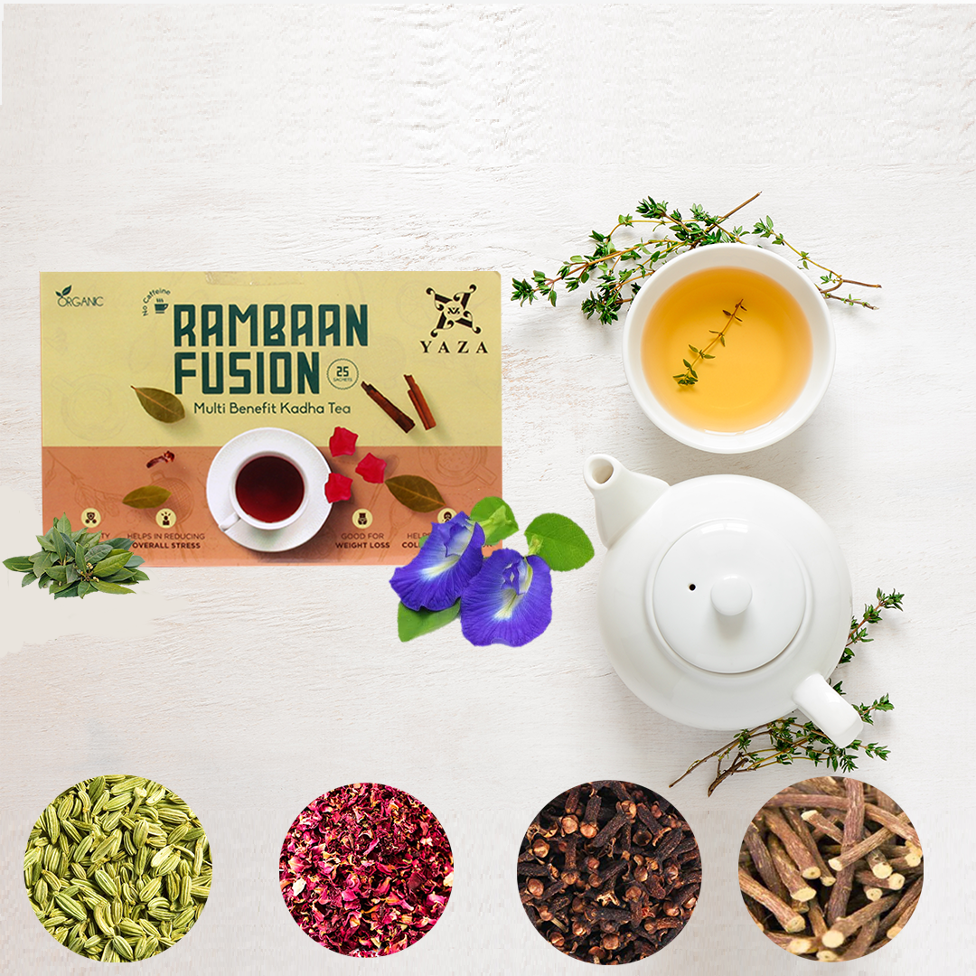 Yaza Rambaan Fusion - Multi Benefitial Kadha Tea - loose tea sachets (100grams) - hfnl!fe