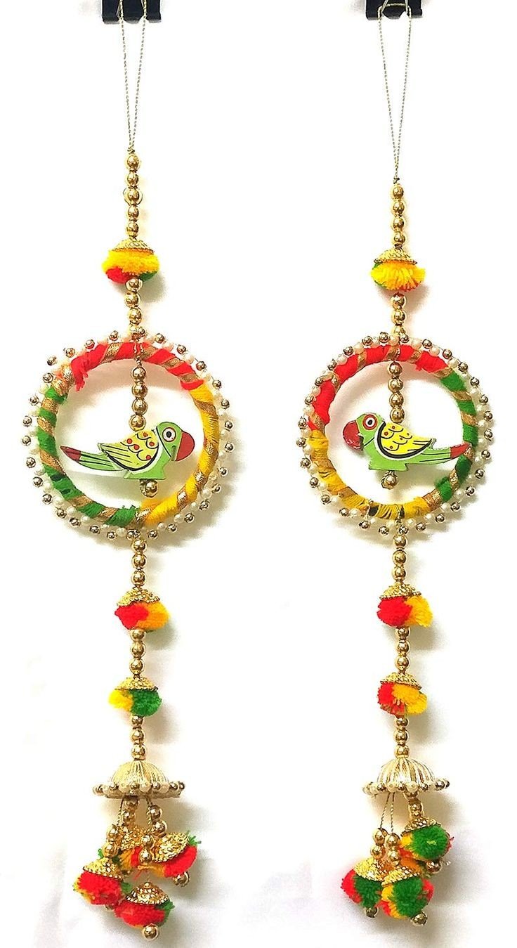 Shivi Arts Handmade colorful parrot door hangings - set of 2 - hfnl!fe