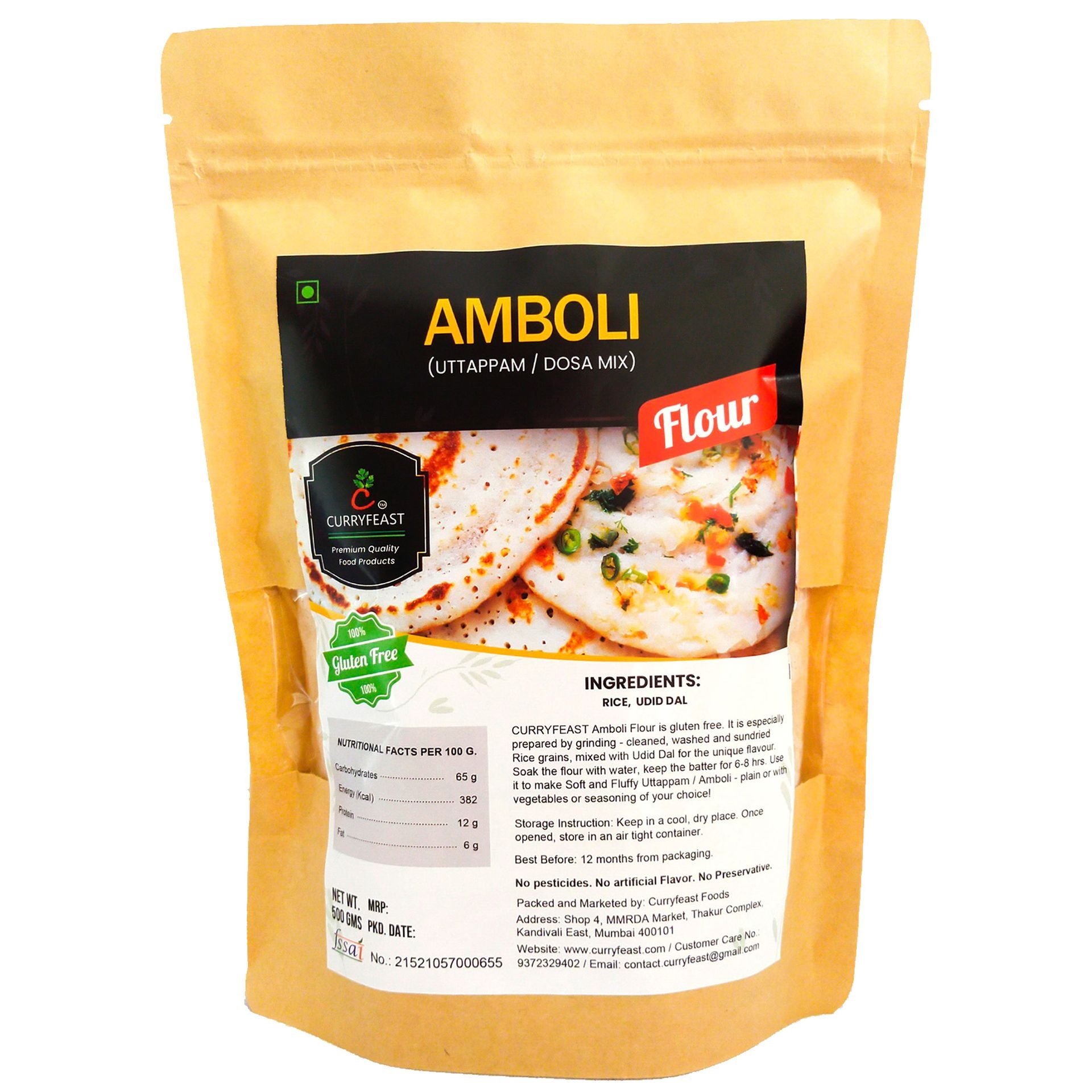 CURRYFEAST Amboli / Uttapam / Dosa Mix / 500g - hfnl!fe