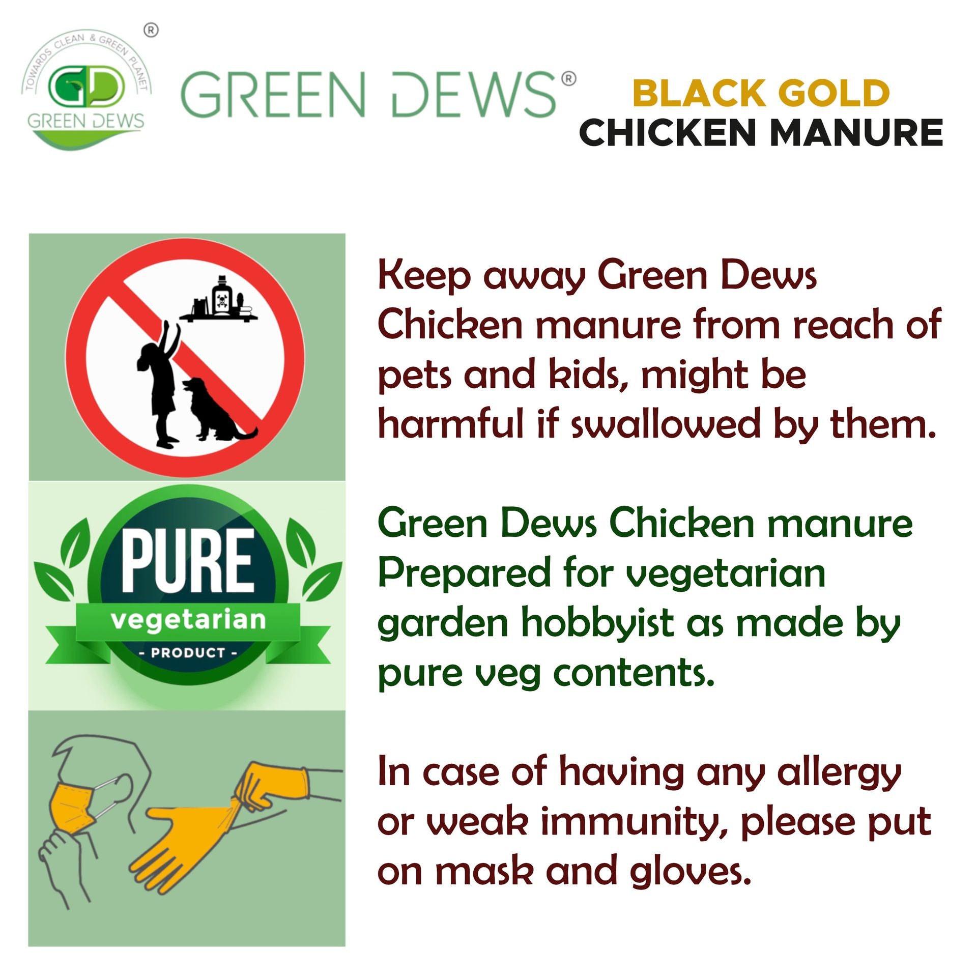 Green Dews Poultry Manure Chicken Manure Compost Fertilizer For Plants home garden - hfnl!fe