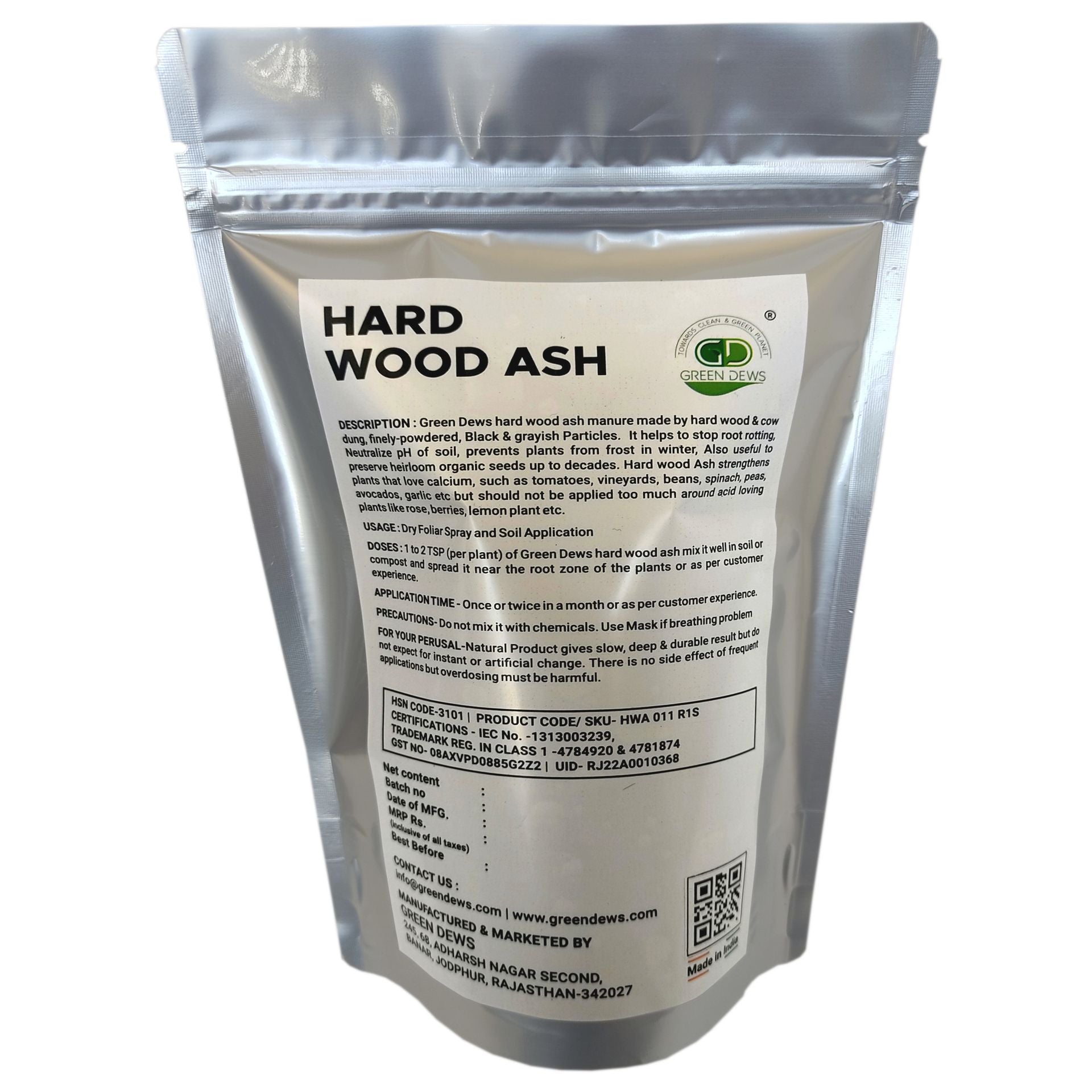 Green Dews Hard Wood Ash Manure Fertilizers for Plants Organic Plant Fertilizer Finely Powdered Grayish Fertilizer - hfnl!fe