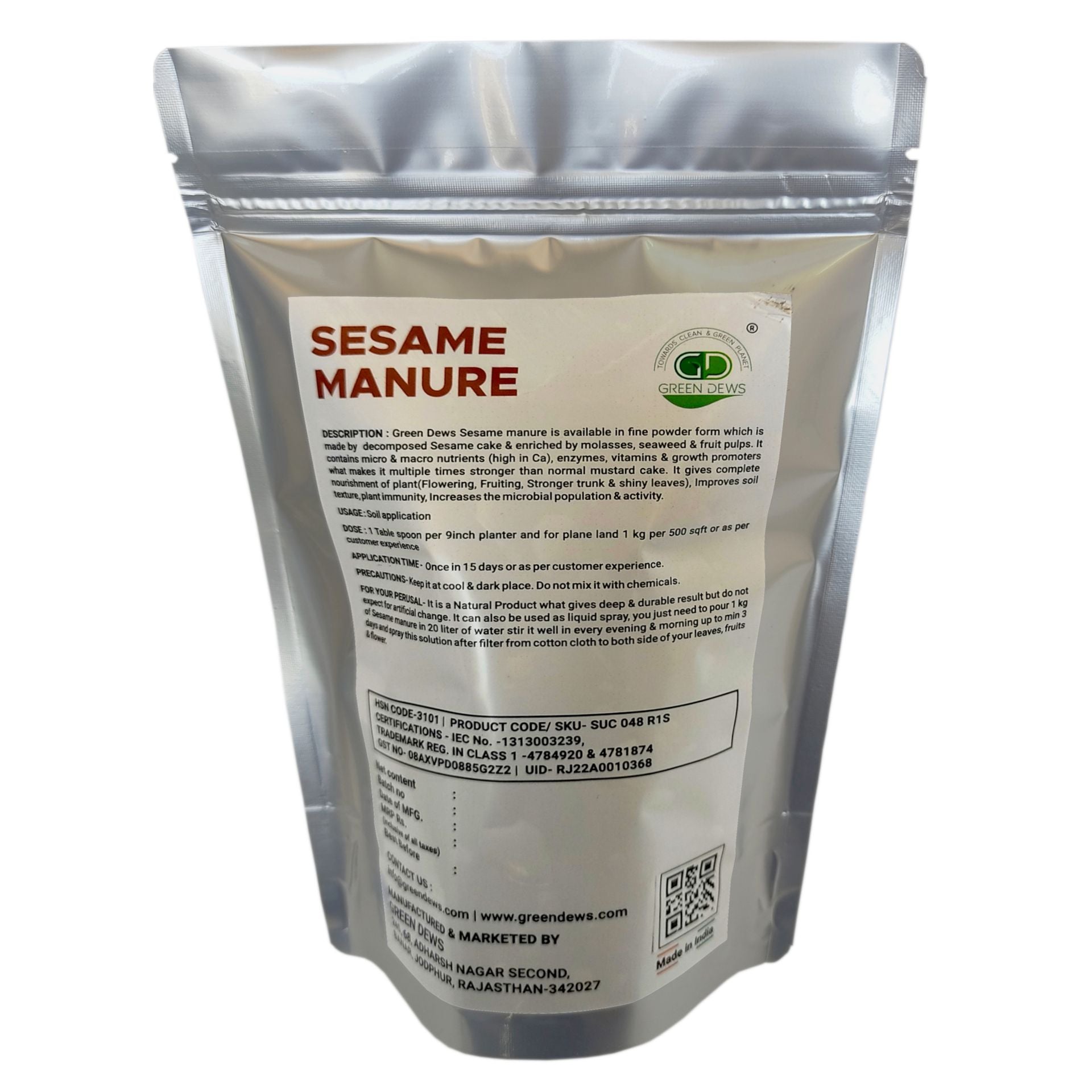 Green Dews Sesame Oil Cake Powder Fertilizer For Plants Decomposed Enriched By Molasses Seaweed - hfnl!fe