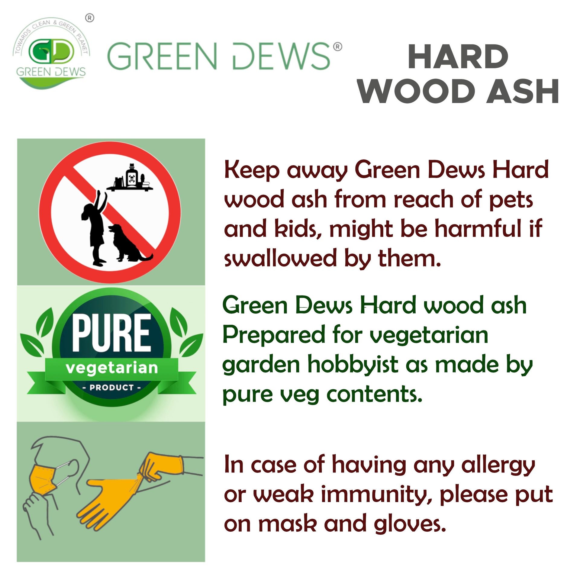 Green Dews Hard Wood Ash Manure Fertilizers for Plants Organic Plant Fertilizer Finely Powdered Grayish Fertilizer - hfnl!fe