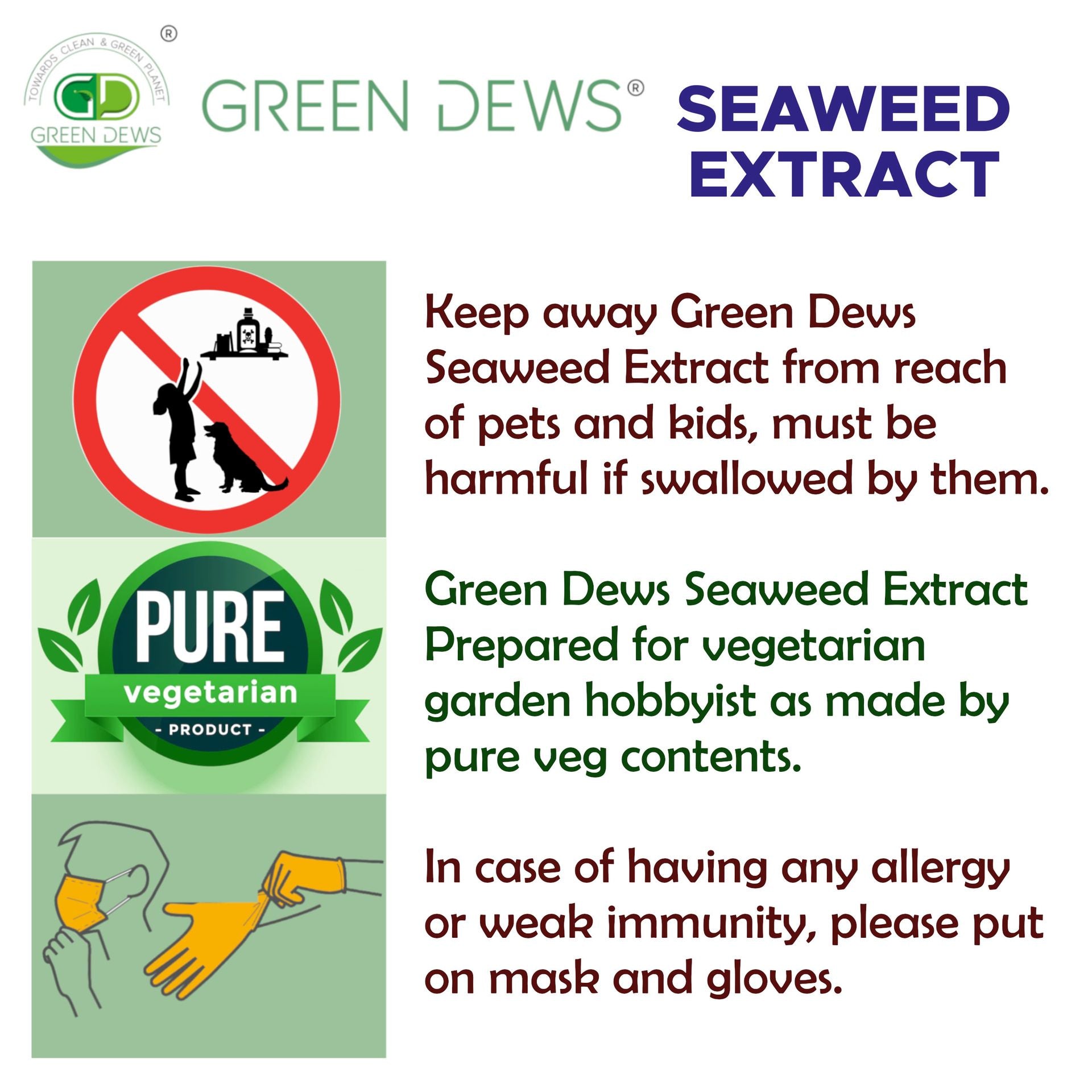 Green Dews Seaweed Extract Fertilizer For Plants And Garden Powder Form Extra Enriched Comparing to Seaweed Granules - hfnl!fe