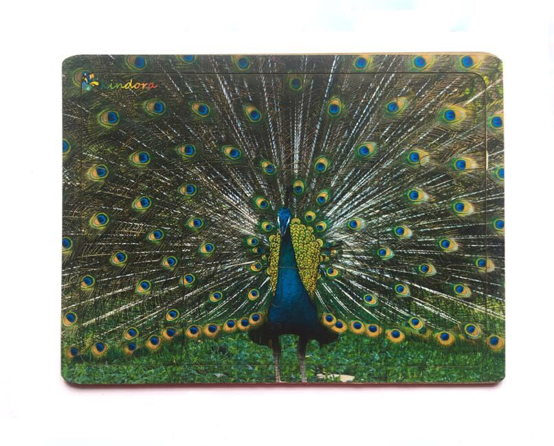 Kindora Montessori Jigsaw Puzzle - Indian National Bird Peacock