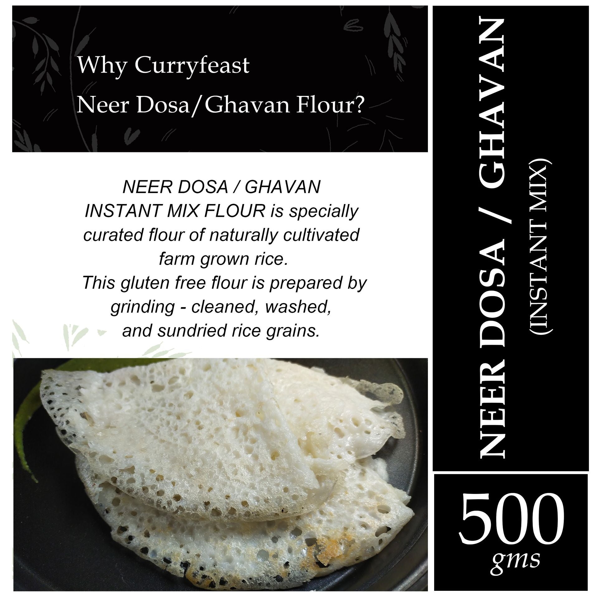 CURRYFAEST Neer Dosa / Ghavan Flour / Instant Mix / 500g - hfnl!fe