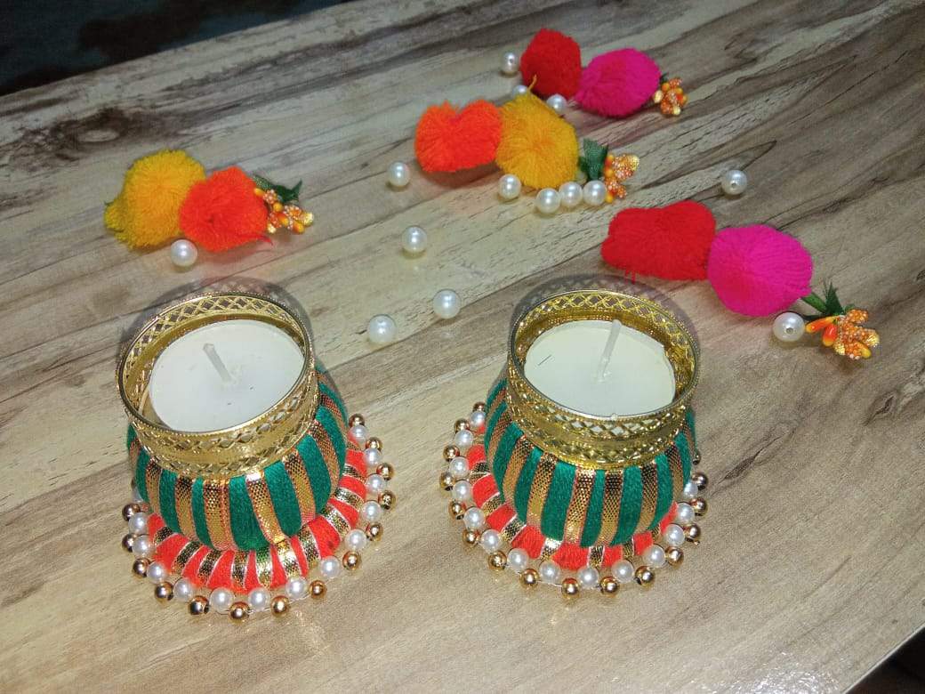 Shivi Arts Home Decorative Handmade Diwali Diya - Set of 2 - hfnl!fe