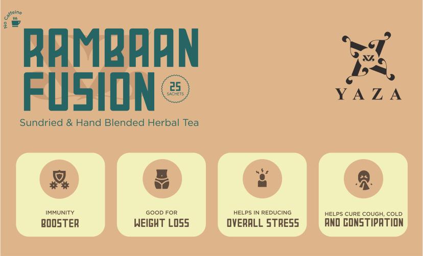 Yaza Rambaan Fusion - Multi Benefitial Kadha Tea - loose tea sachets (100grams) - hfnl!fe