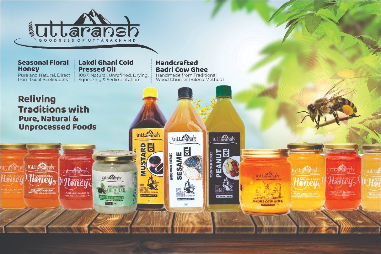 Uttaransh Gift Set of 2*500gm (Honey+ Coco Oil ) Jute Bag Combo - hfnl!fe
