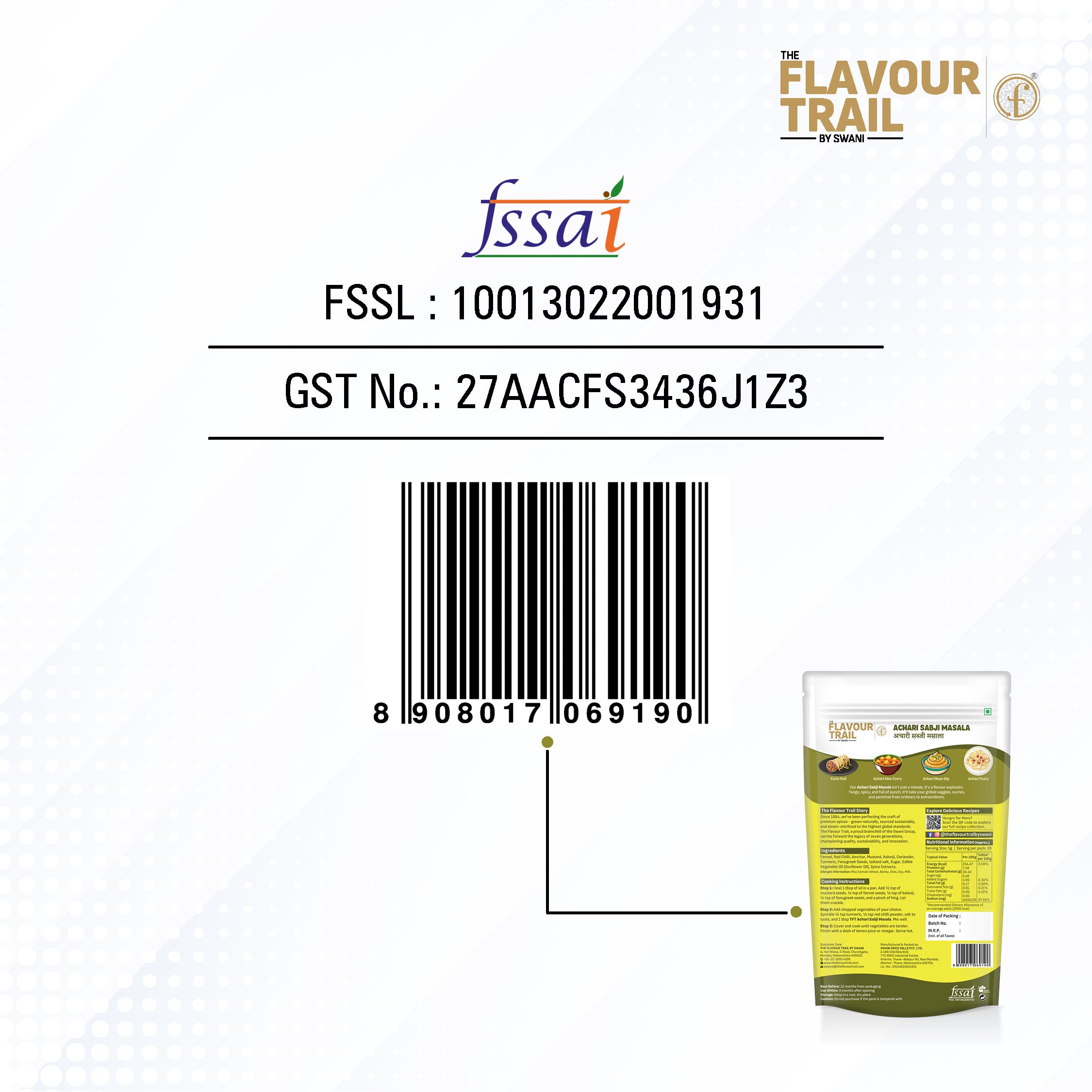 The Flavour Trail pure & natural Achari Sabji Masala