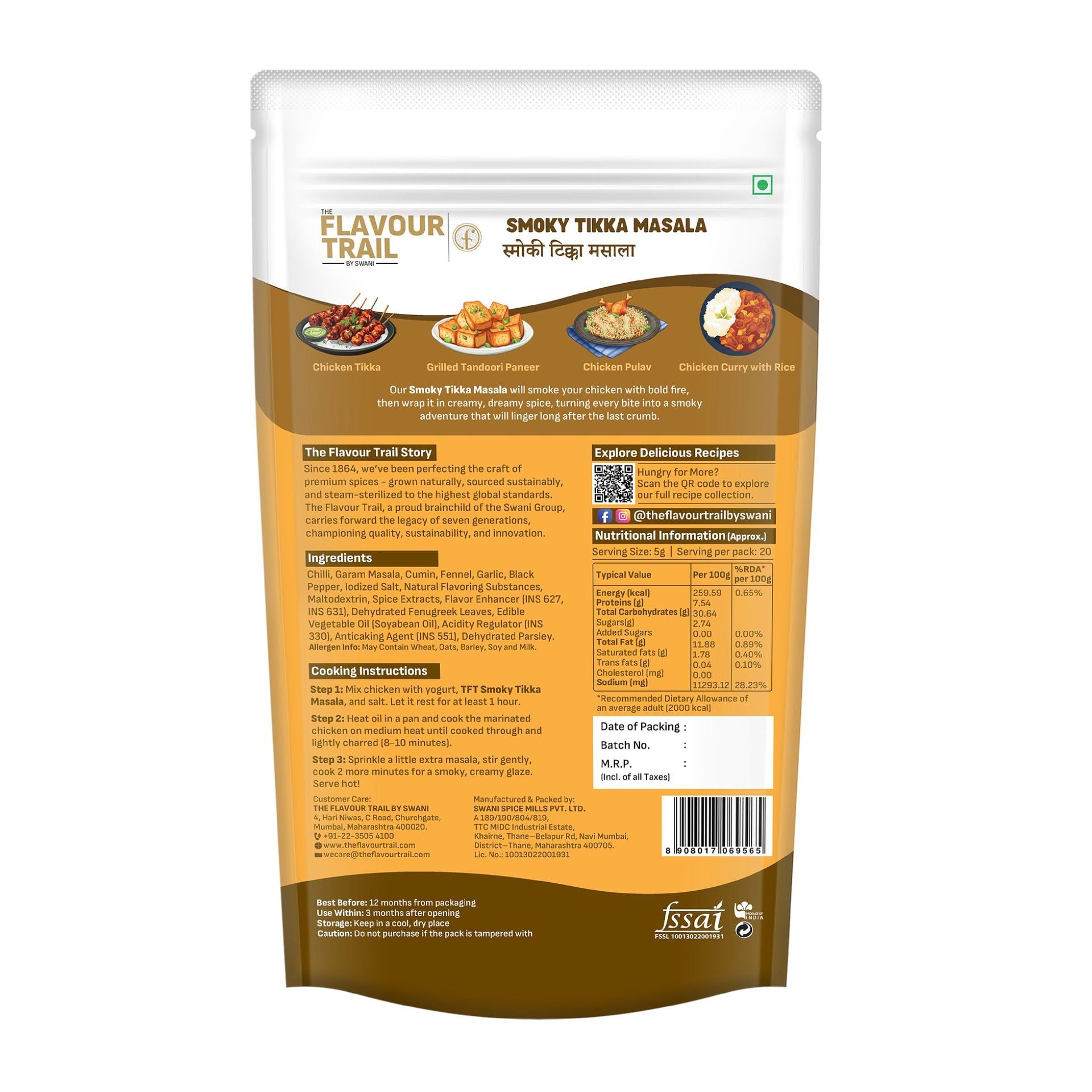 The Flavour Trail - Pure & Natural Smokey Tikka Masala