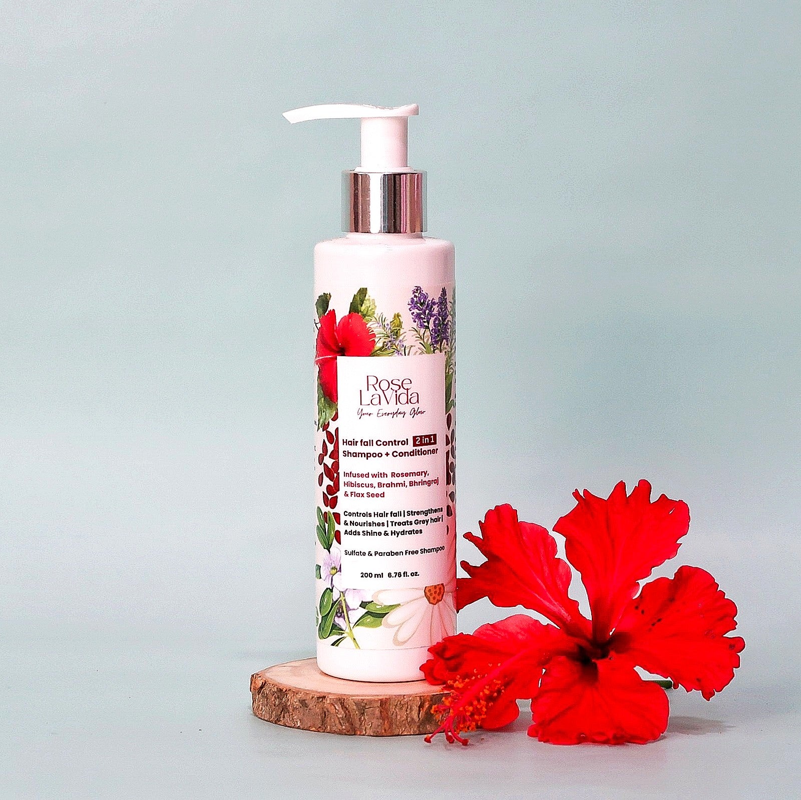 Ayurvedic Rosemary Strength & Shine Hair Fall Control 2 in 1 Shampoo + Conditioner | For All Hair Types | Women & Men