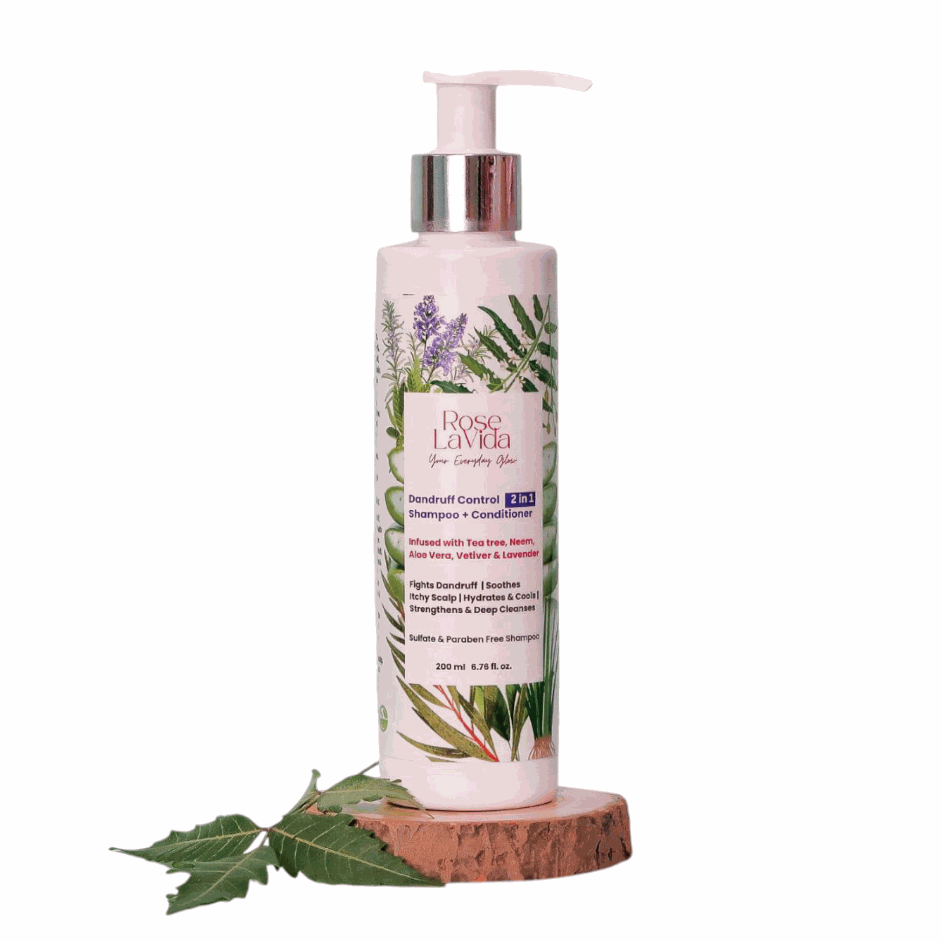 Rose Lavida Ayurvedic Tea Tree Flake Free 2 in 1 Shampoo + Conditioner for Dandruff Control| For All Hair Types
