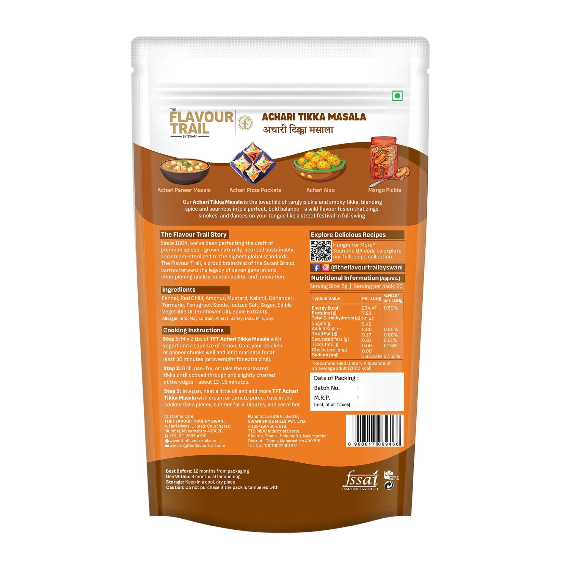 The flavour trail - Pure & Natural Achari Tikka Masala