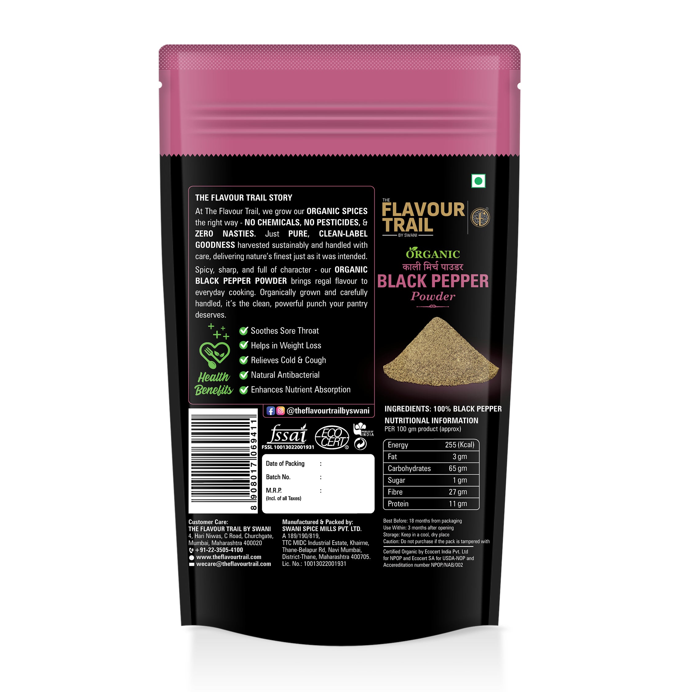 The Flavour Trail - Organic Black Pepper Powder