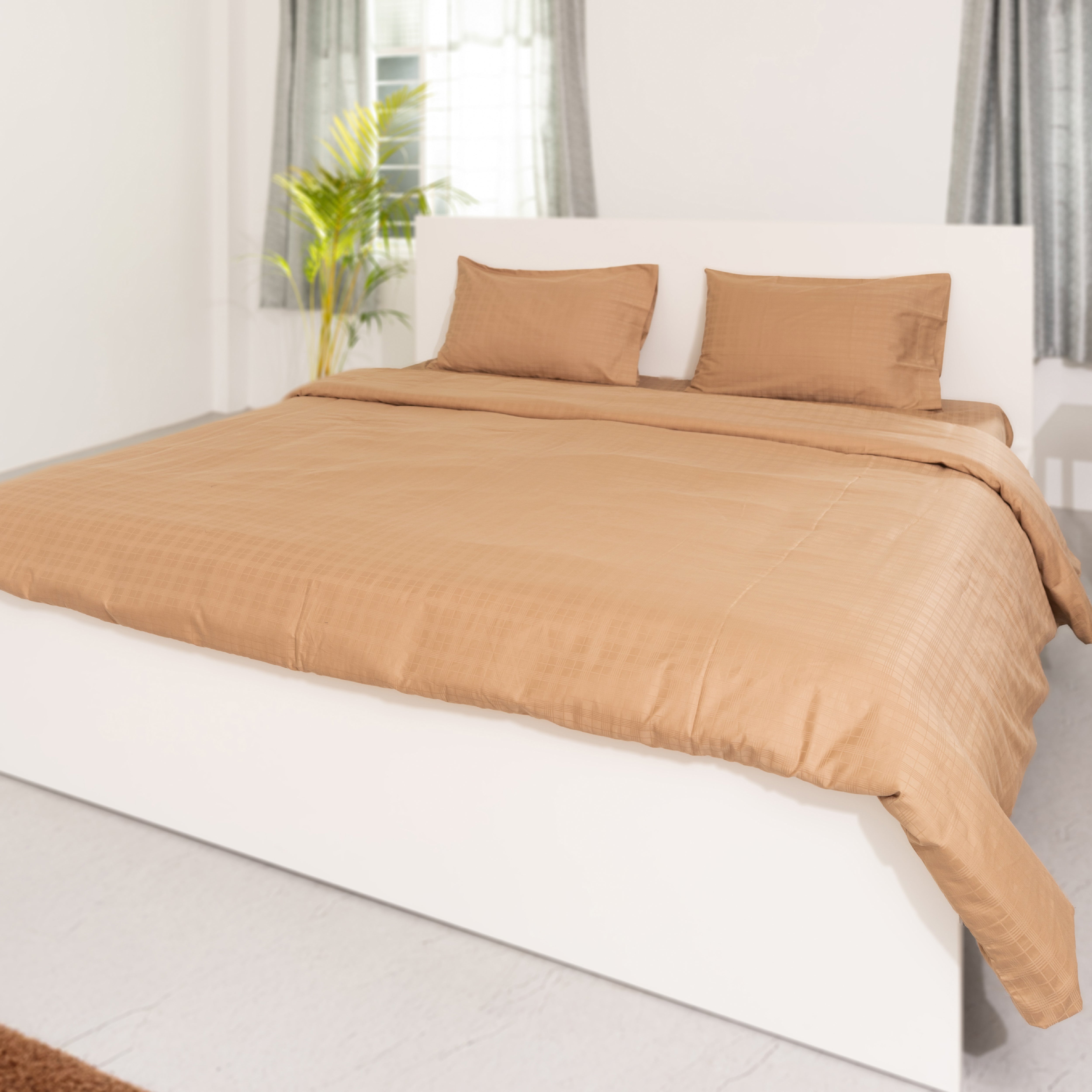 Tiger's Eye, 300TC, Window Pane Bedsheet Set