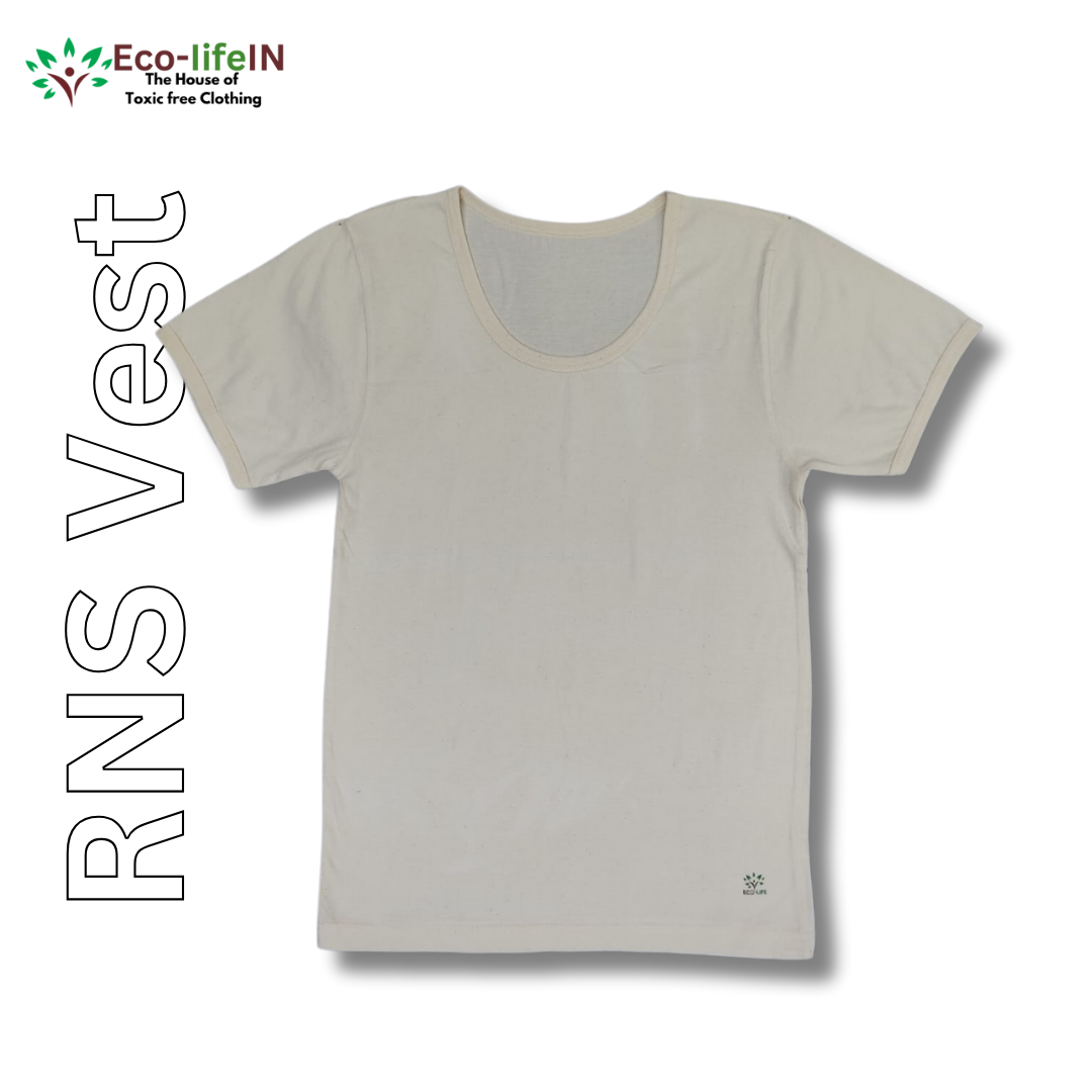 Eco life Men's Toxic free Undyed and Unbleached Pure Cotton RNS Vest - pack of 3