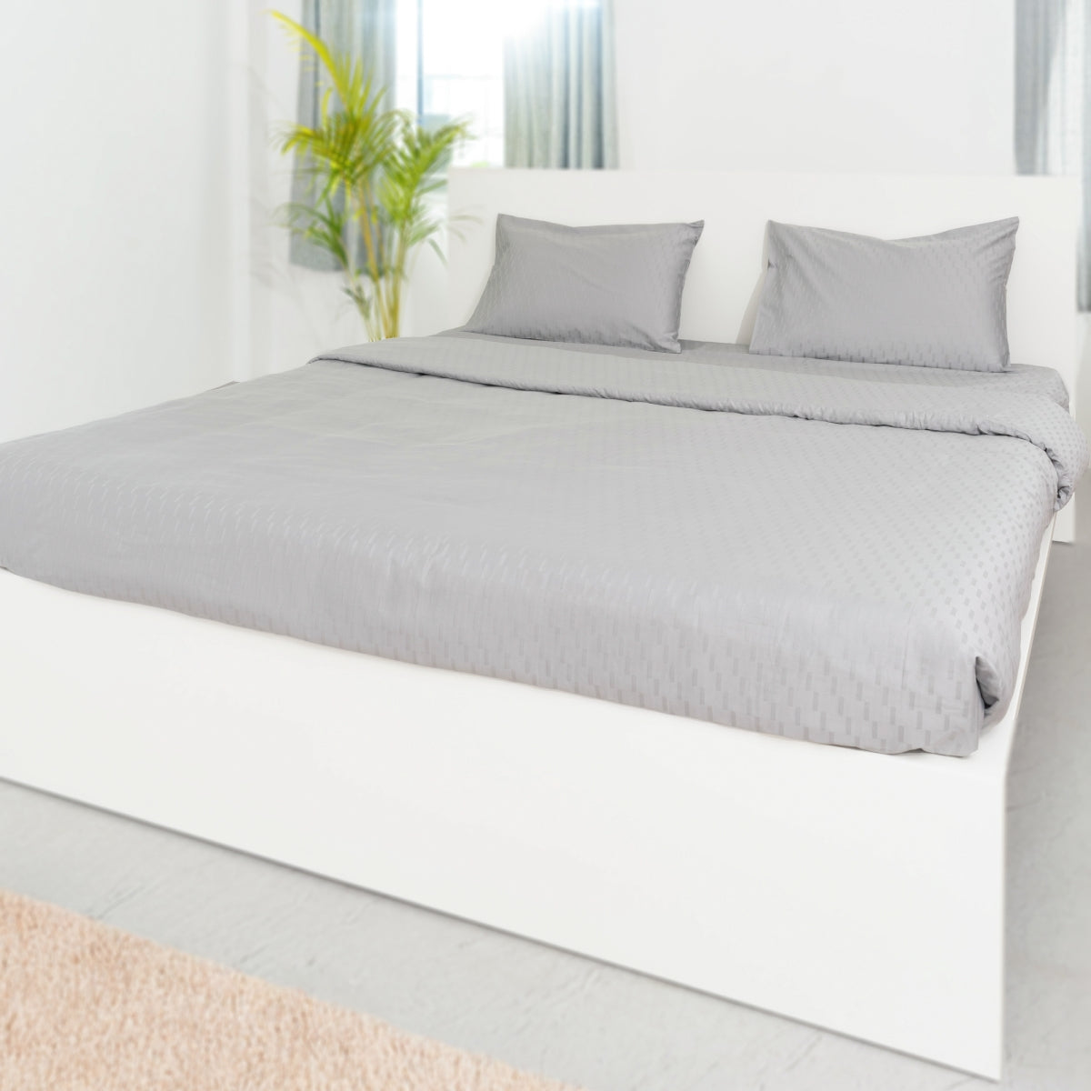 Oyvu 300 TC, 100% Cotton Step Design Bedsheet Set & Duvet Cover