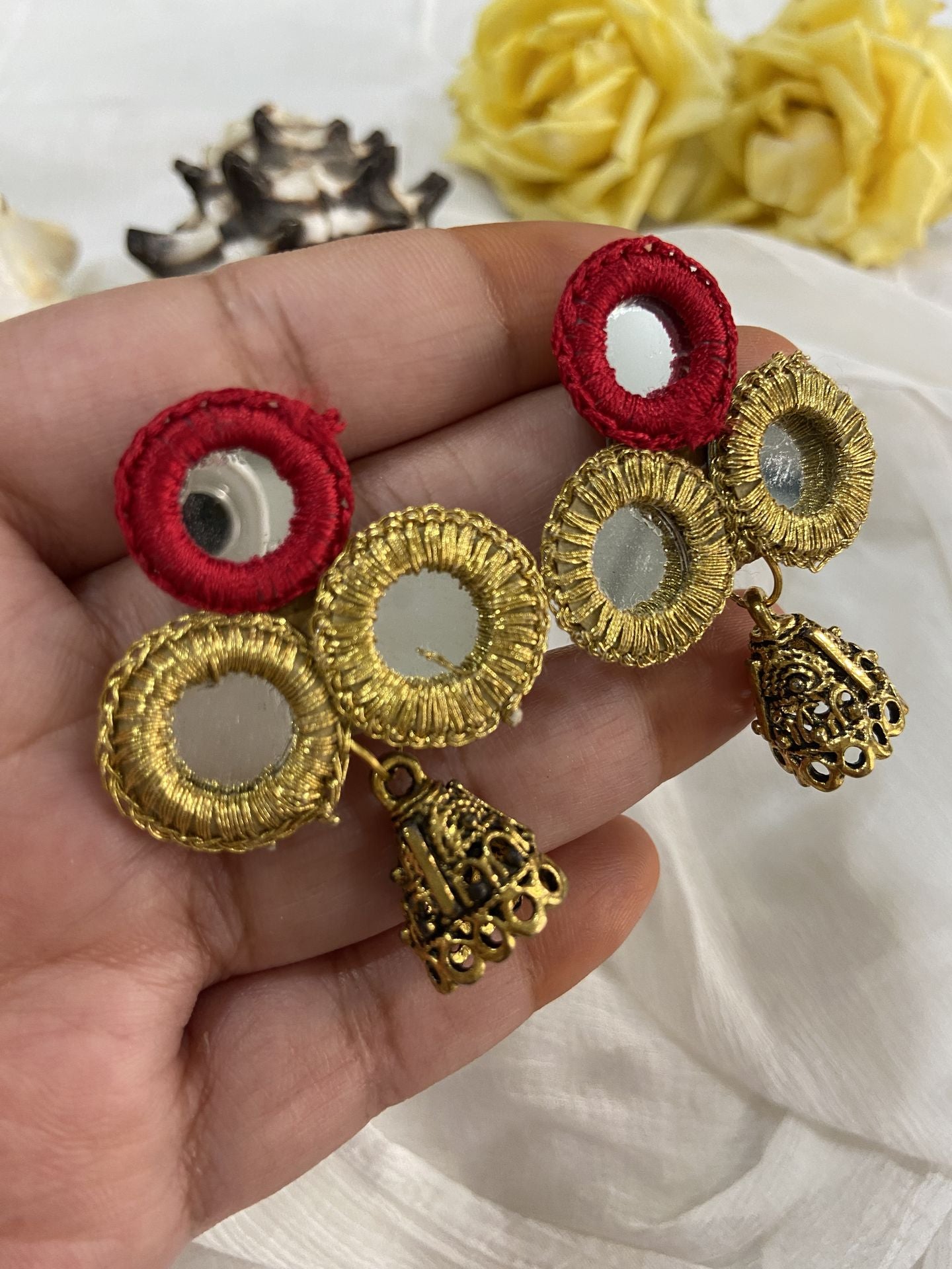 Laadli Handmade- Parvati- Mirror Handmade Earrings