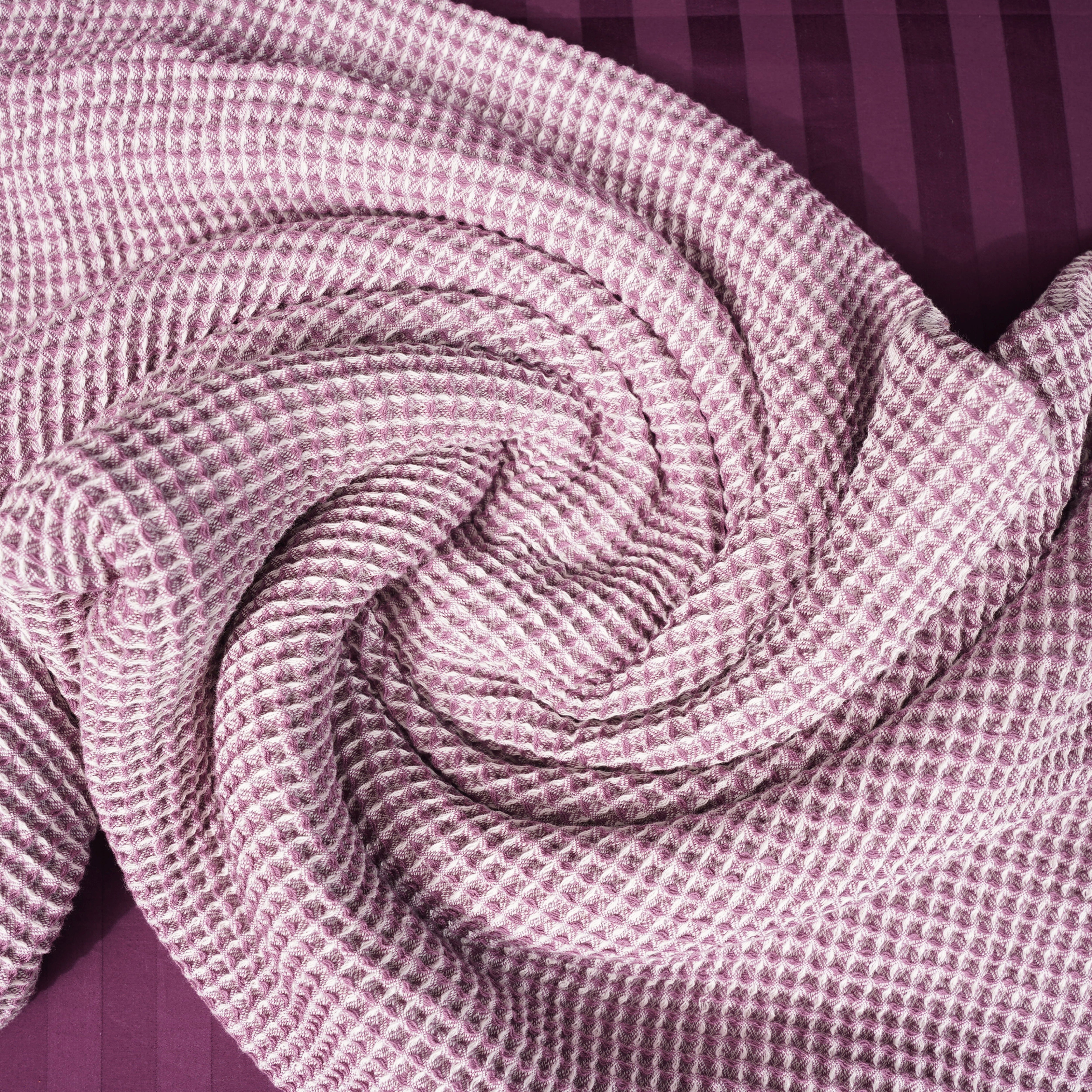 Purple Waffle Throw Blanket