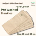 Eco life Toxic free Undyed and Unbleached pure Cotton Kerchief ( Hankies) - 5 Pieces