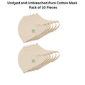 Eco-Life Toxic free Undyed Organic Cotton Face Mask - Pack of 10
