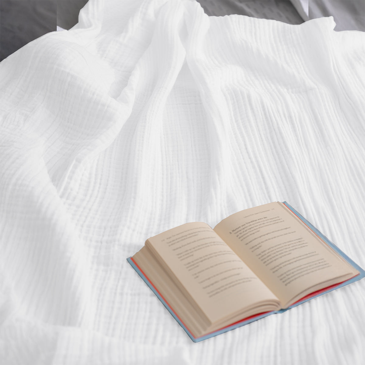 White Muslin Throw Blanket Double