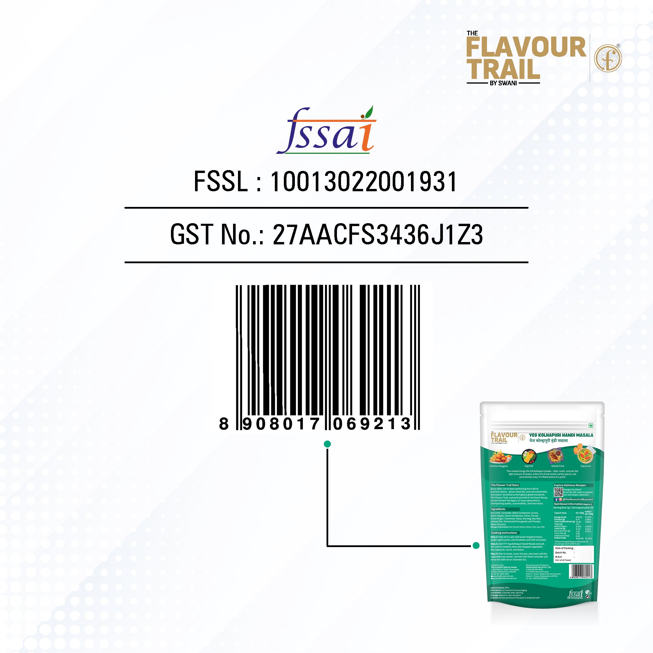 The Flavour Trail pure & natural Veg Kolhapuri Handi Masala
