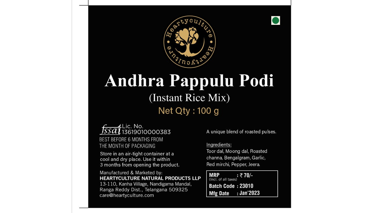 Heartyculture Set of 3 ( Andhra Pappulu Podi )