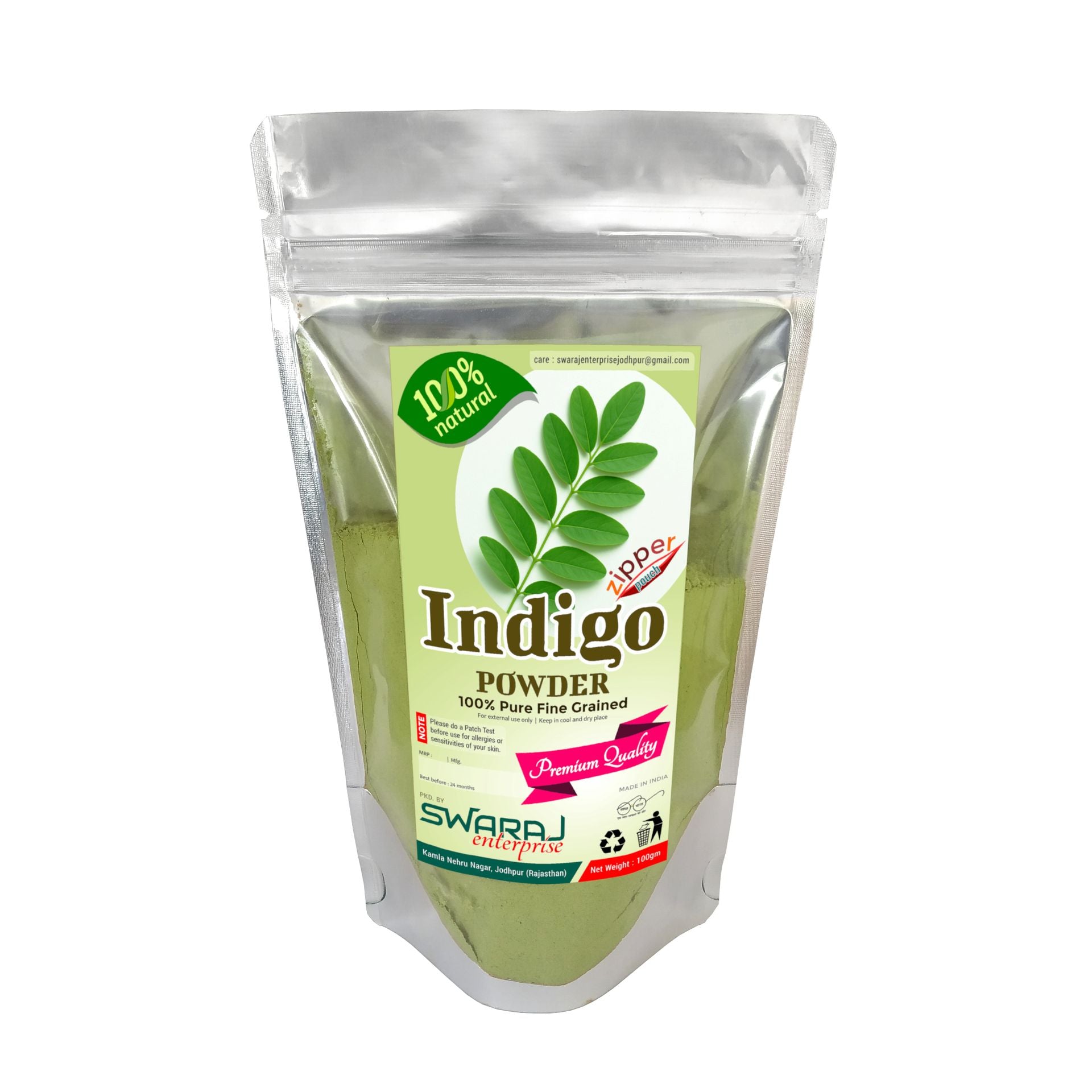 Indigo Powder (100gm Zipper SUP Pouch)