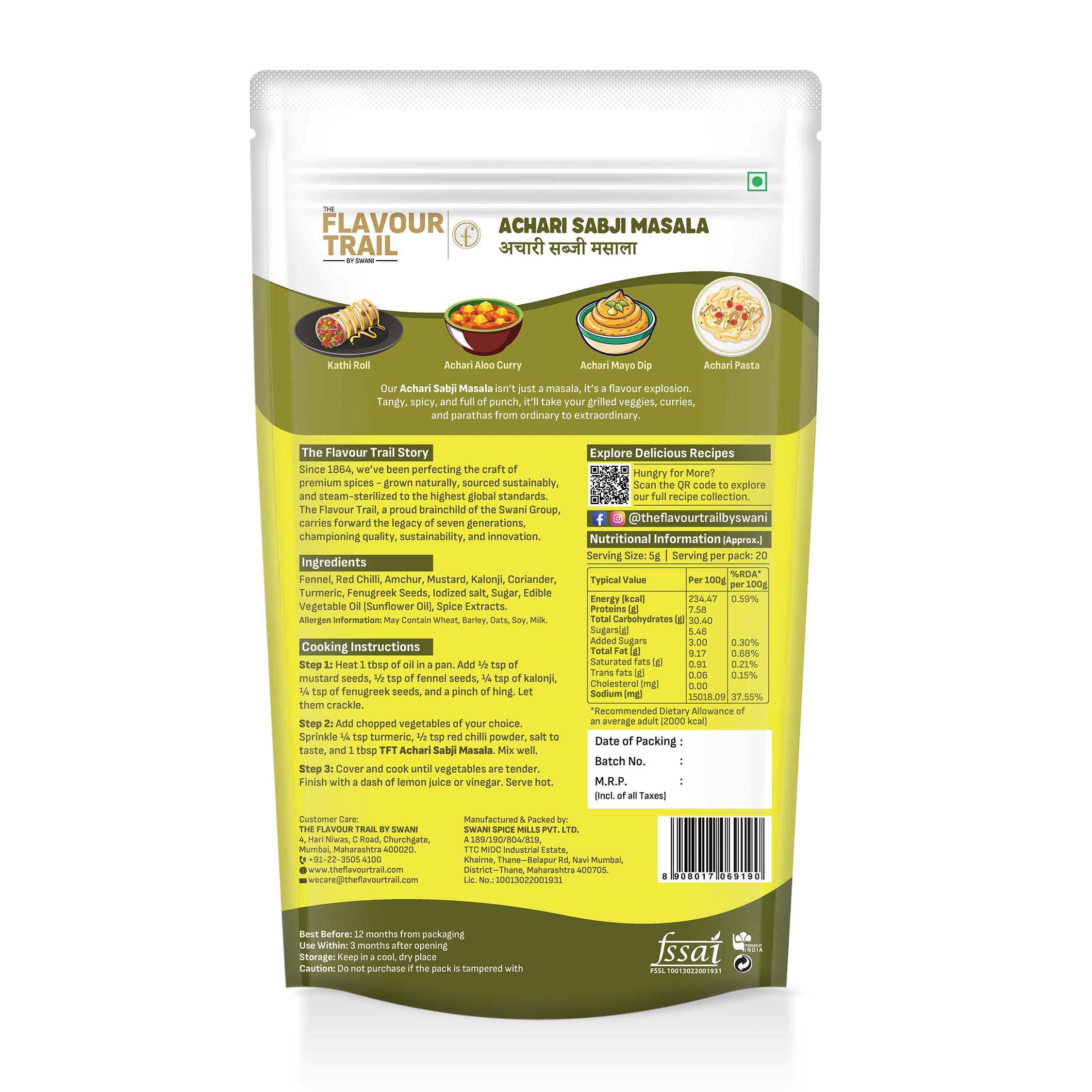 The Flavour Trail pure & natural Achari Sabji Masala